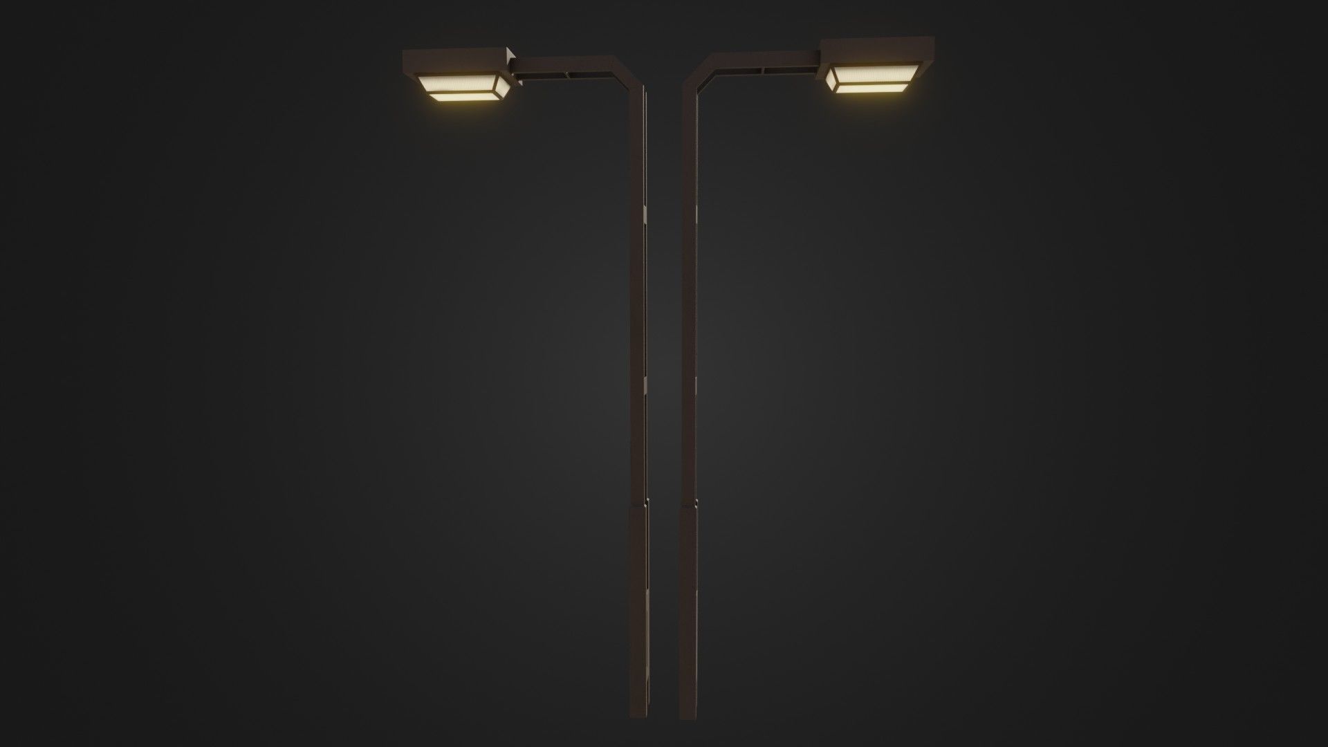 Old Japanese Street Lights lamp post Low-poly 3D model_17
