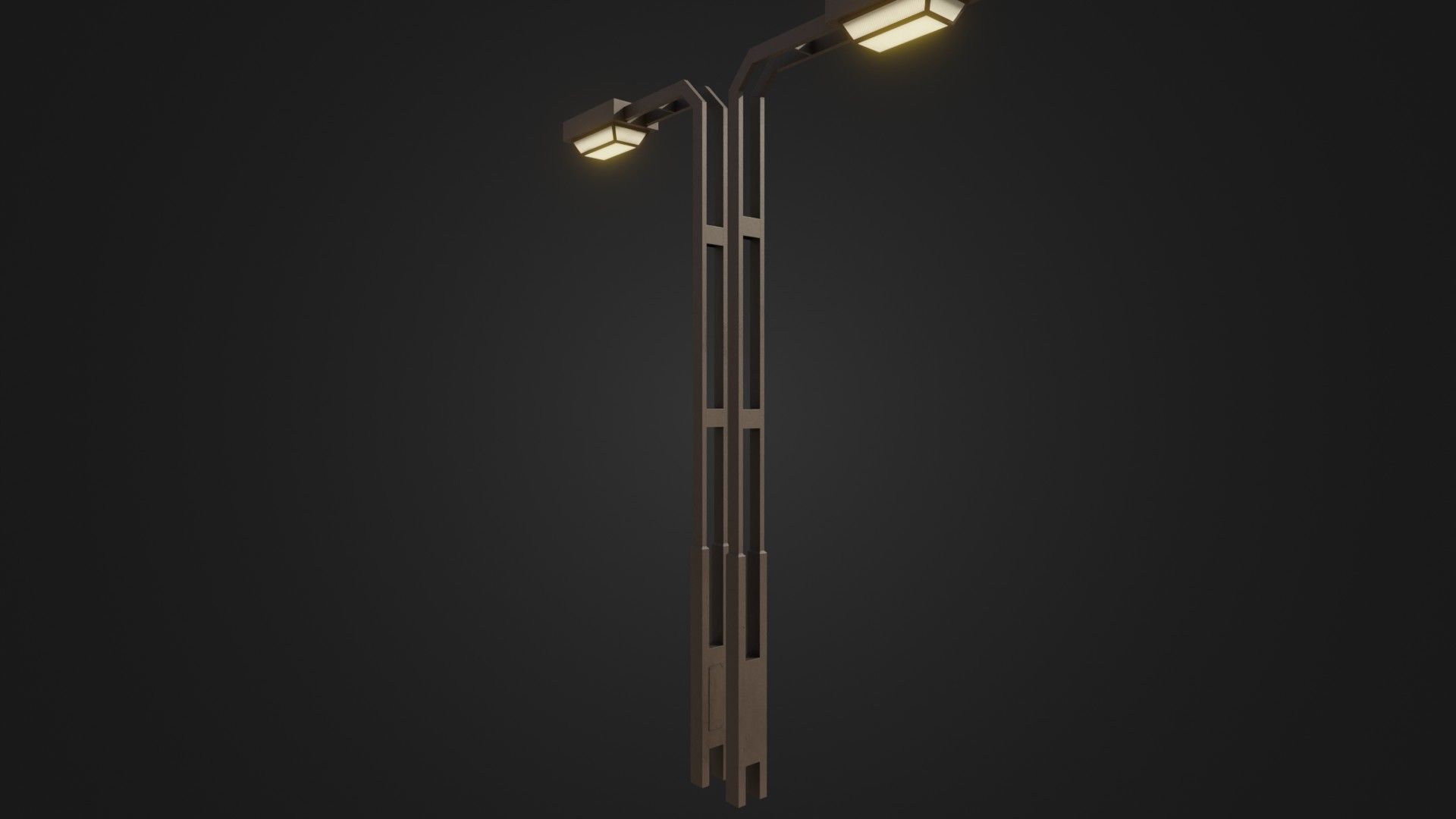 Old Japanese Street Lights lamp post Low-poly 3D model_12