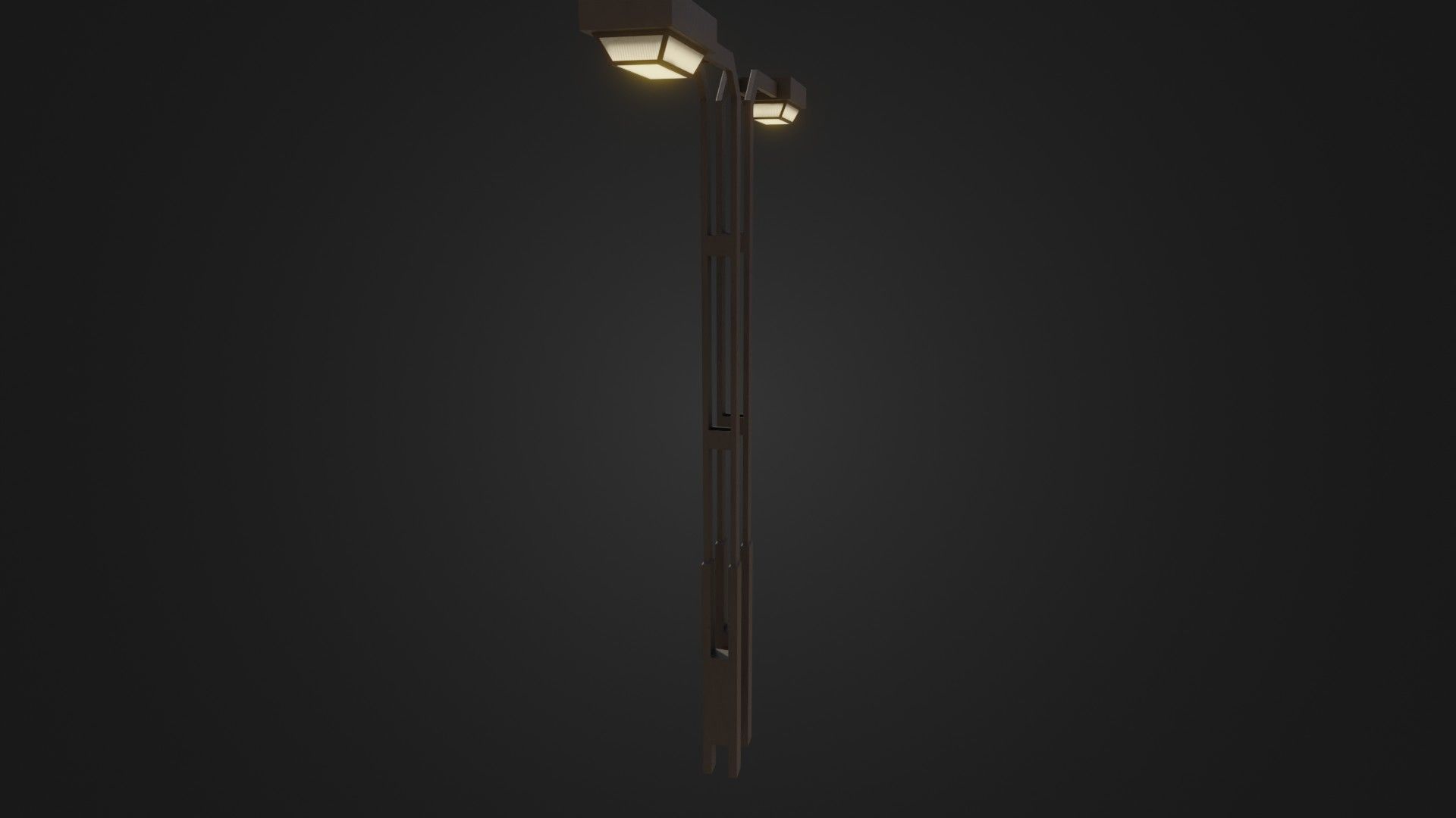 Old Japanese Street Lights lamp post Low-poly 3D model_26