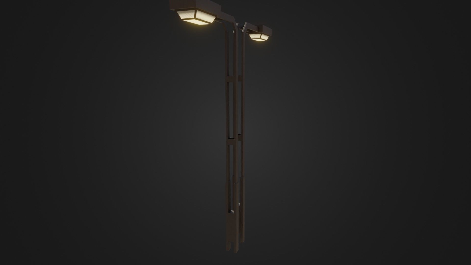 Old Japanese Street Lights lamp post Low-poly 3D model_25