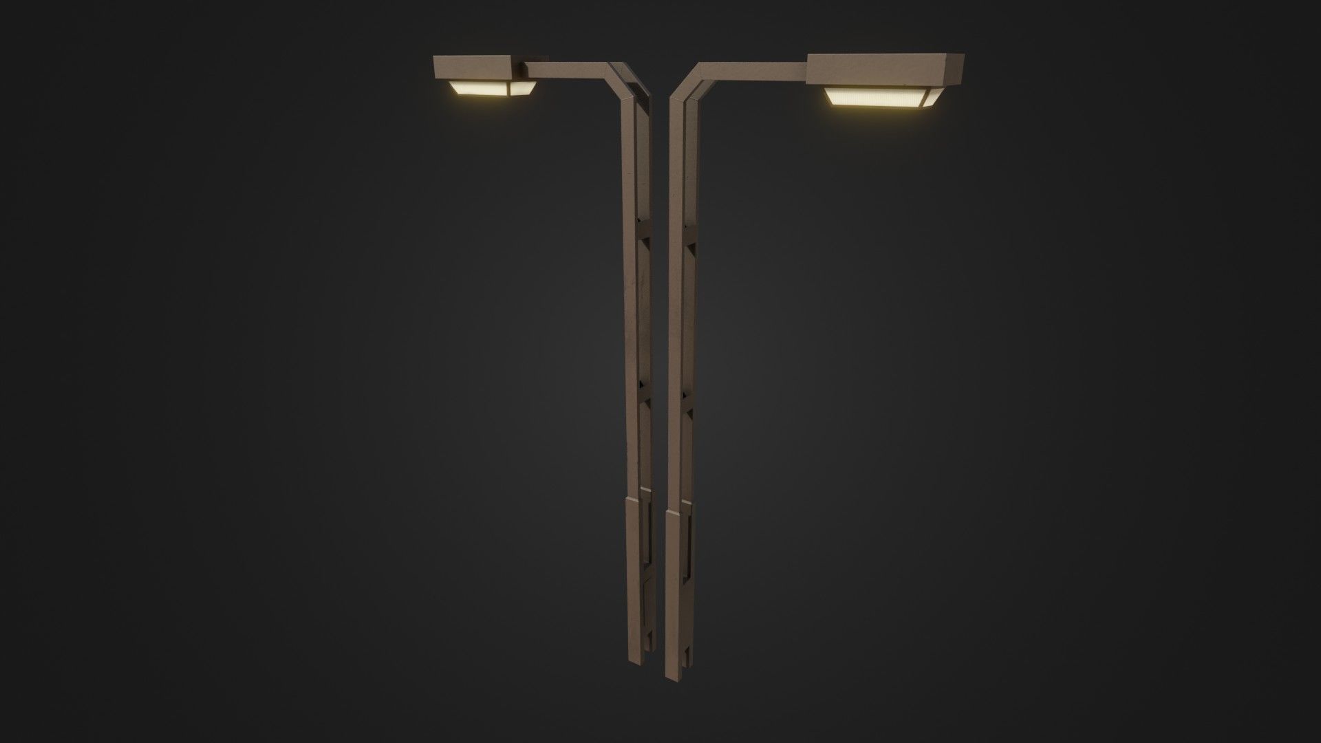 Old Japanese Street Lights lamp post Low-poly 3D model_34