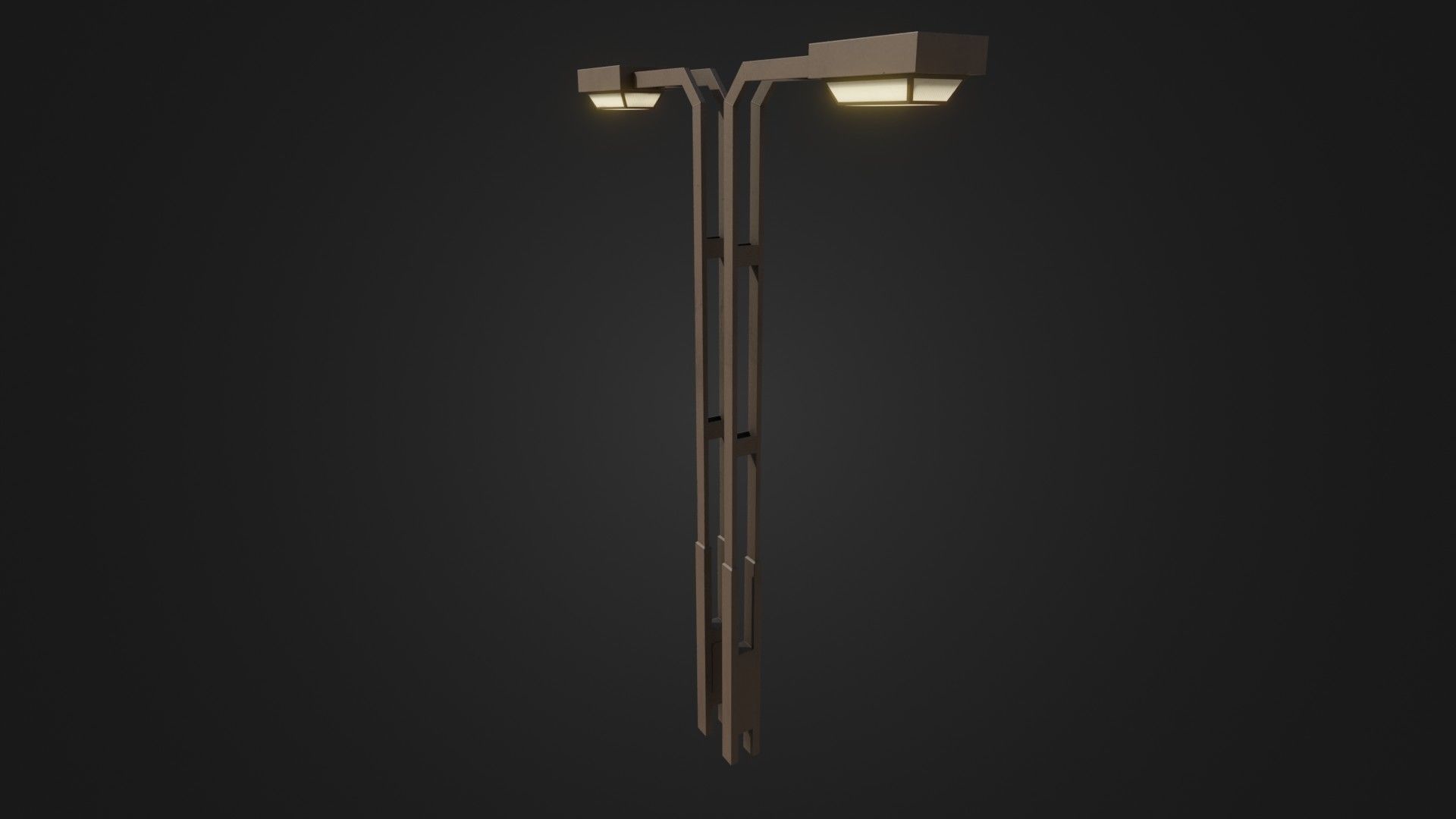 Old Japanese Street Lights lamp post Low-poly 3D model_31