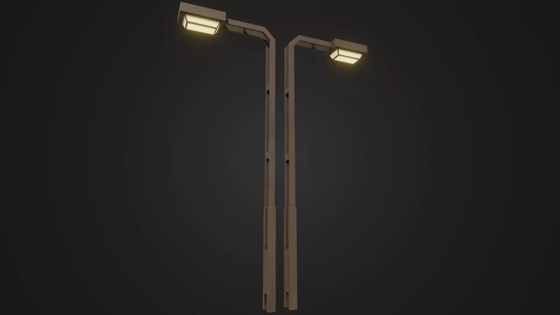 Old Japanese Street Lights lamp post Low-poly 3D model_0