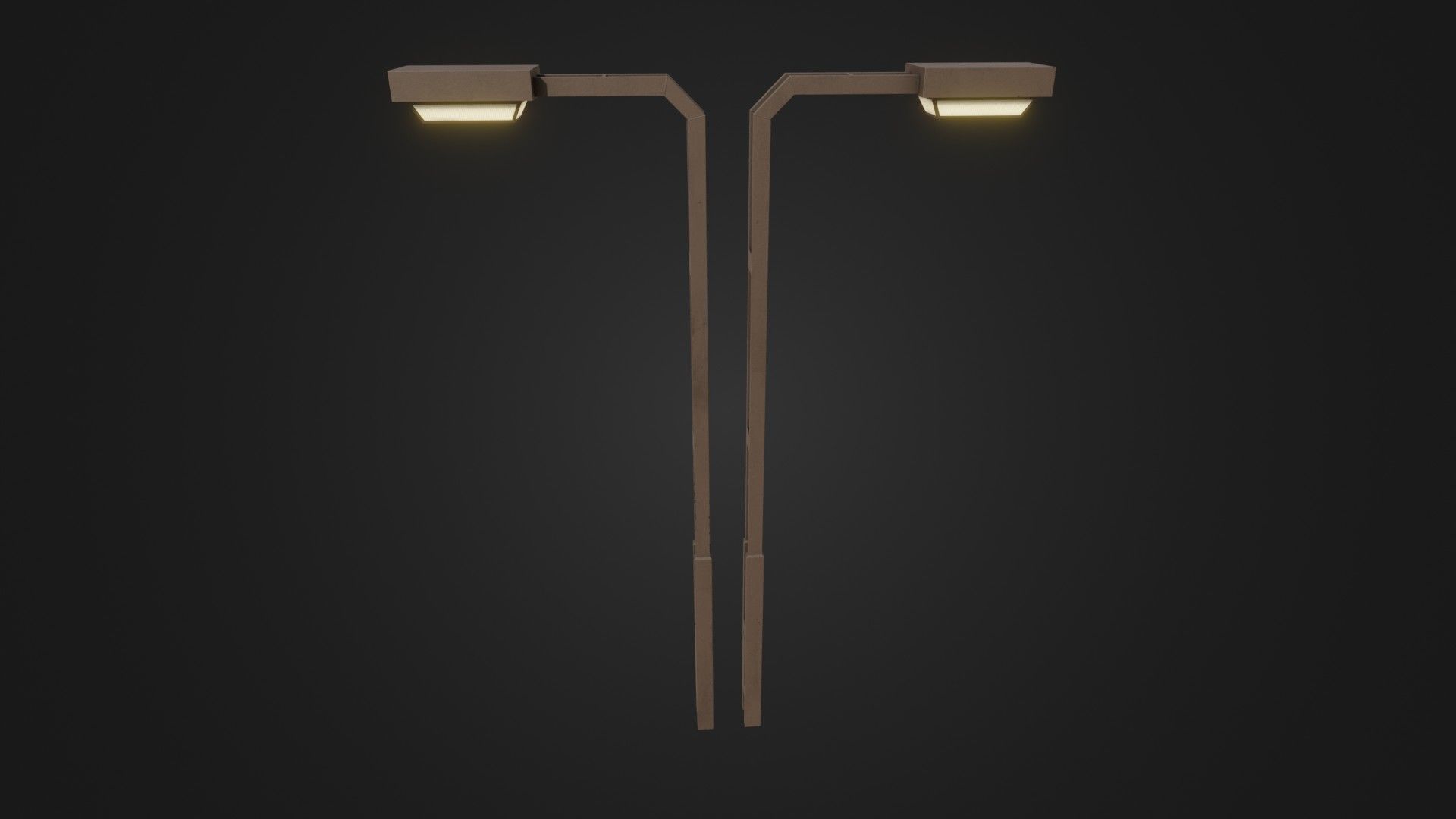 Old Japanese Street Lights lamp post Low-poly 3D model_38