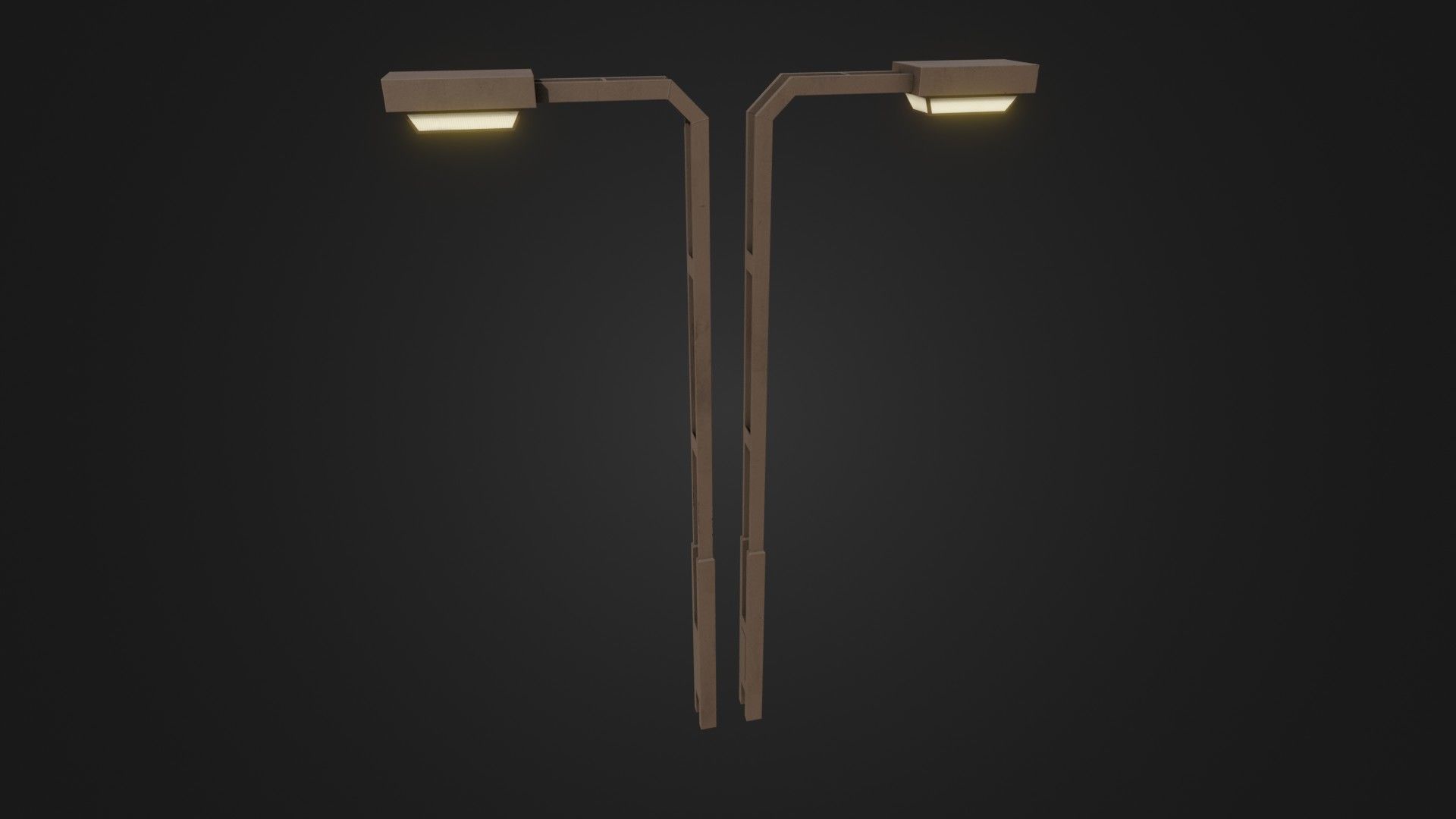 Old Japanese Street Lights lamp post Low-poly 3D model_39