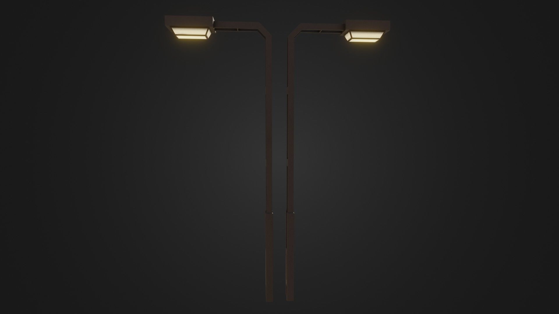 Old Japanese Street Lights lamp post Low-poly 3D model_18