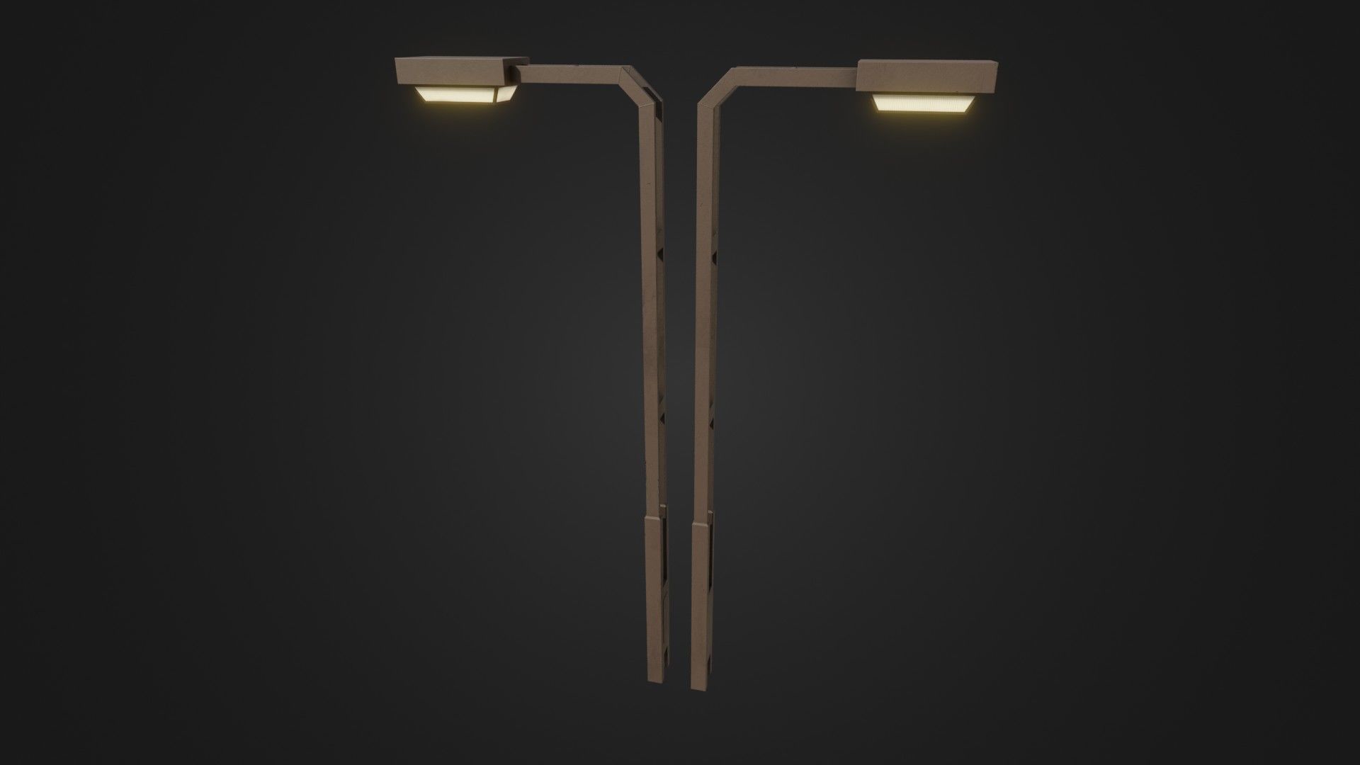 Old Japanese Street Lights lamp post Low-poly 3D model_36