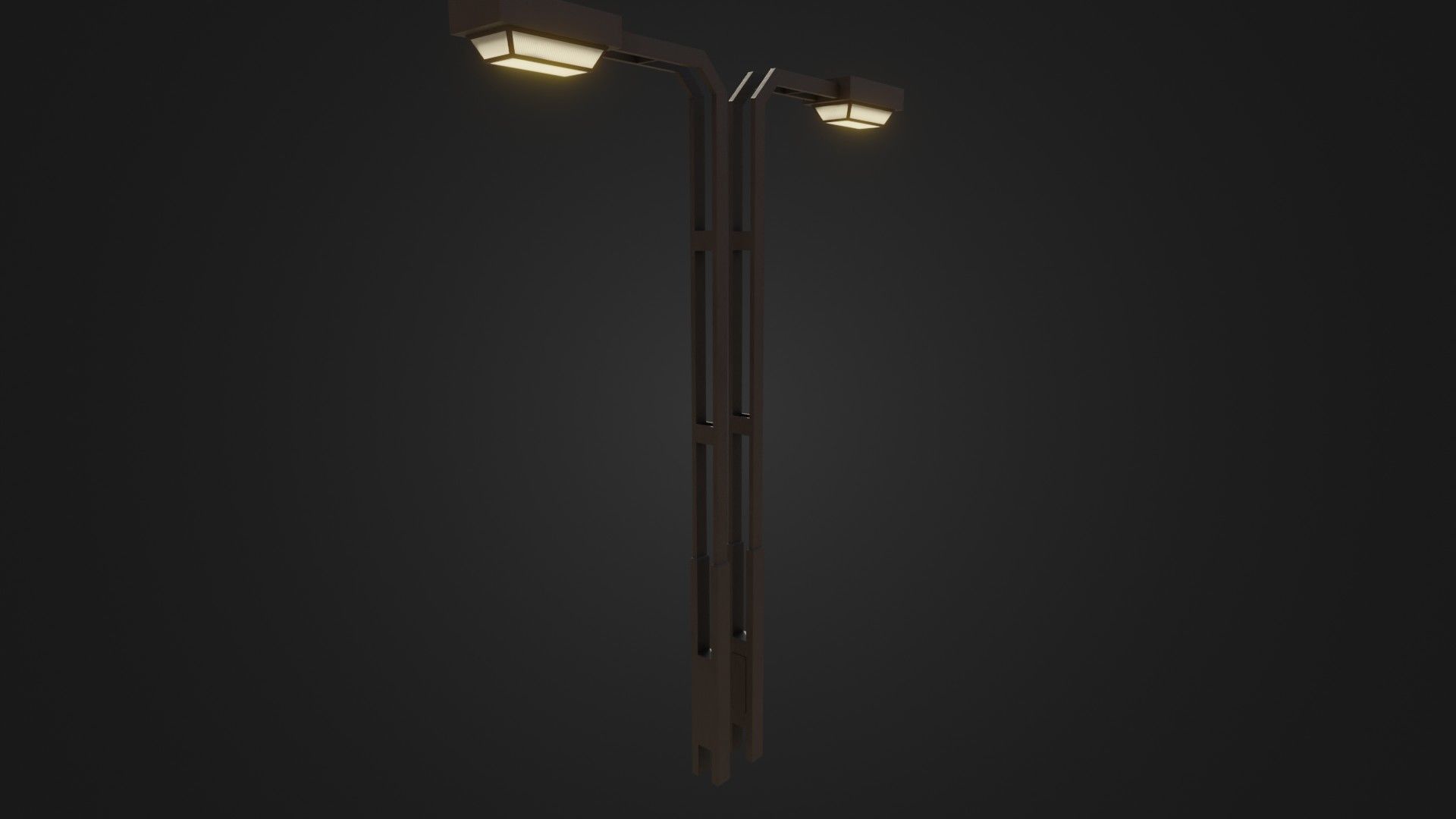 Old Japanese Street Lights lamp post Low-poly 3D model_23