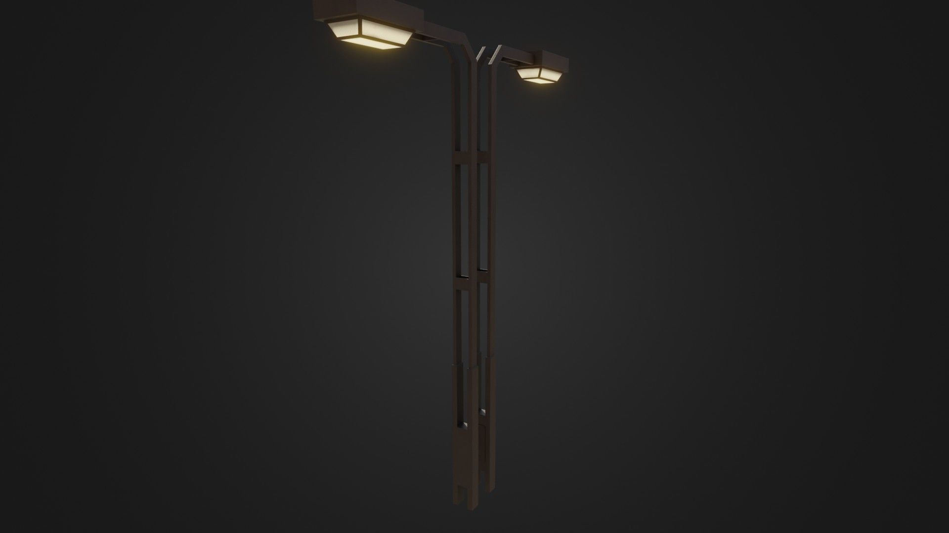 Old Japanese Street Lights lamp post Low-poly 3D model_24