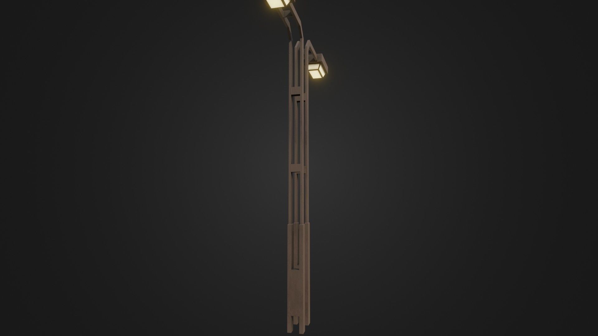 Old Japanese Street Lights lamp post Low-poly 3D model_6