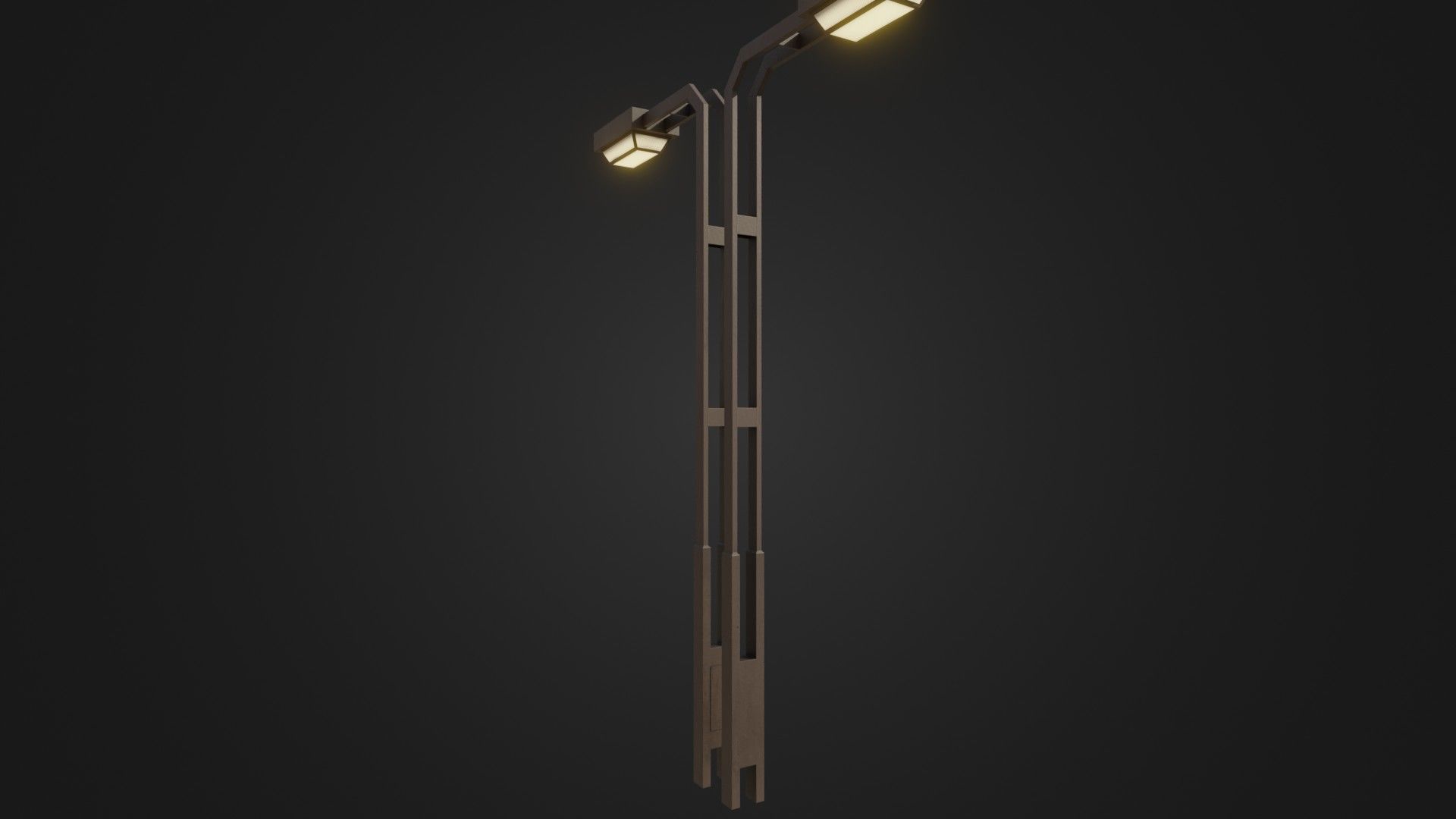 Old Japanese Street Lights lamp post Low-poly 3D model_11