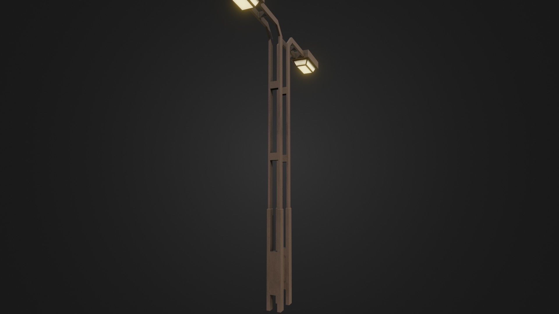 Old Japanese Street Lights lamp post Low-poly 3D model_5