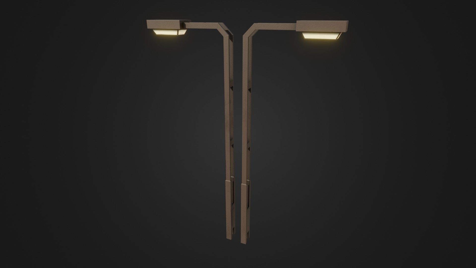 Old Japanese Street Lights lamp post Low-poly 3D model_35