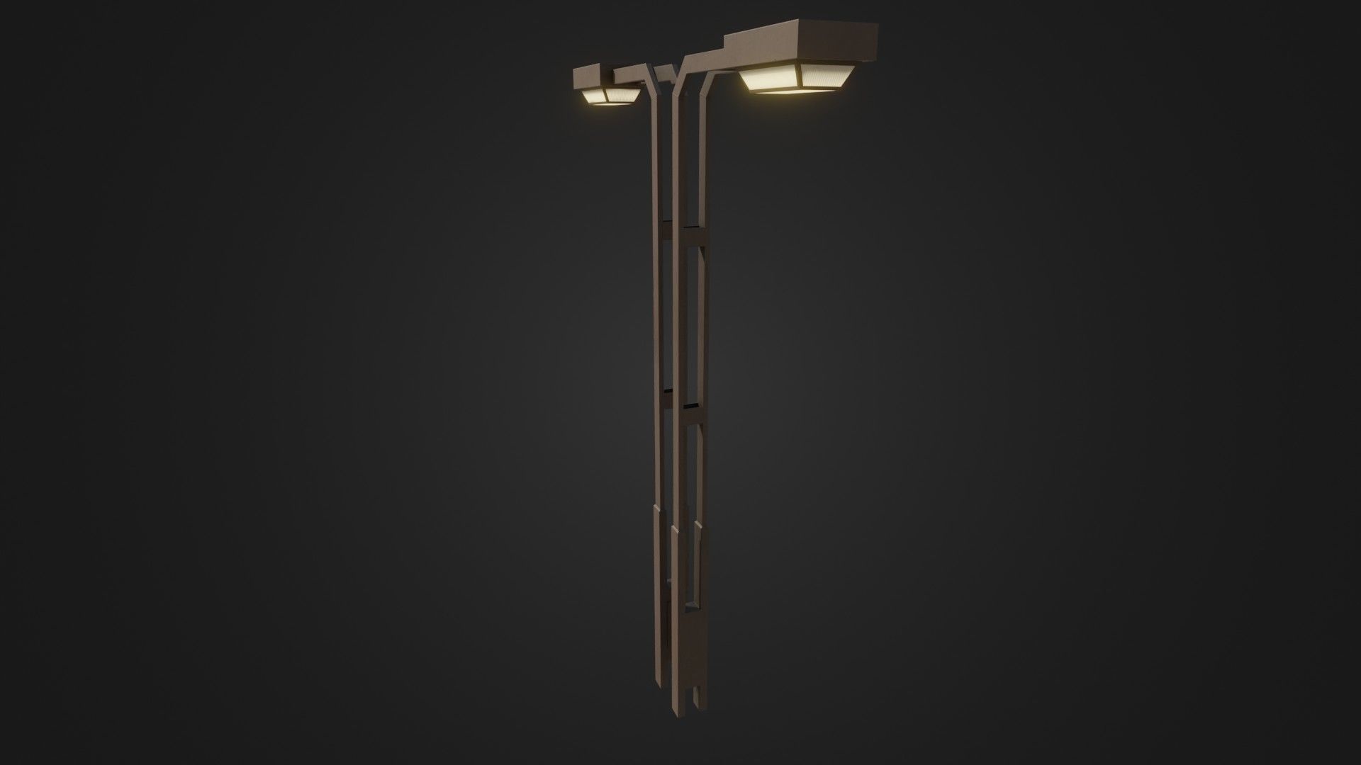 Old Japanese Street Lights lamp post Low-poly 3D model_30