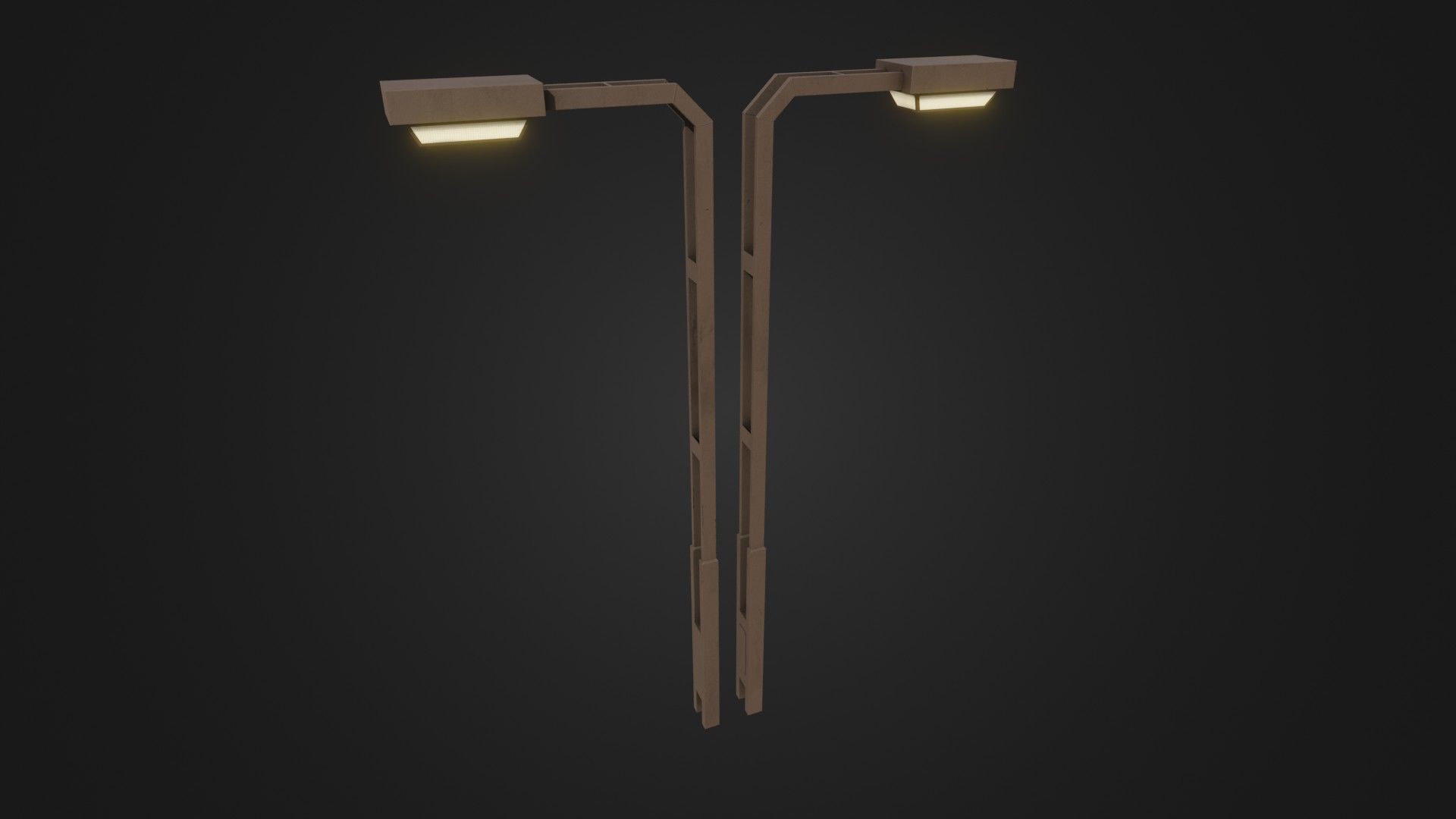Old Japanese Street Lights lamp post Low-poly 3D model_40