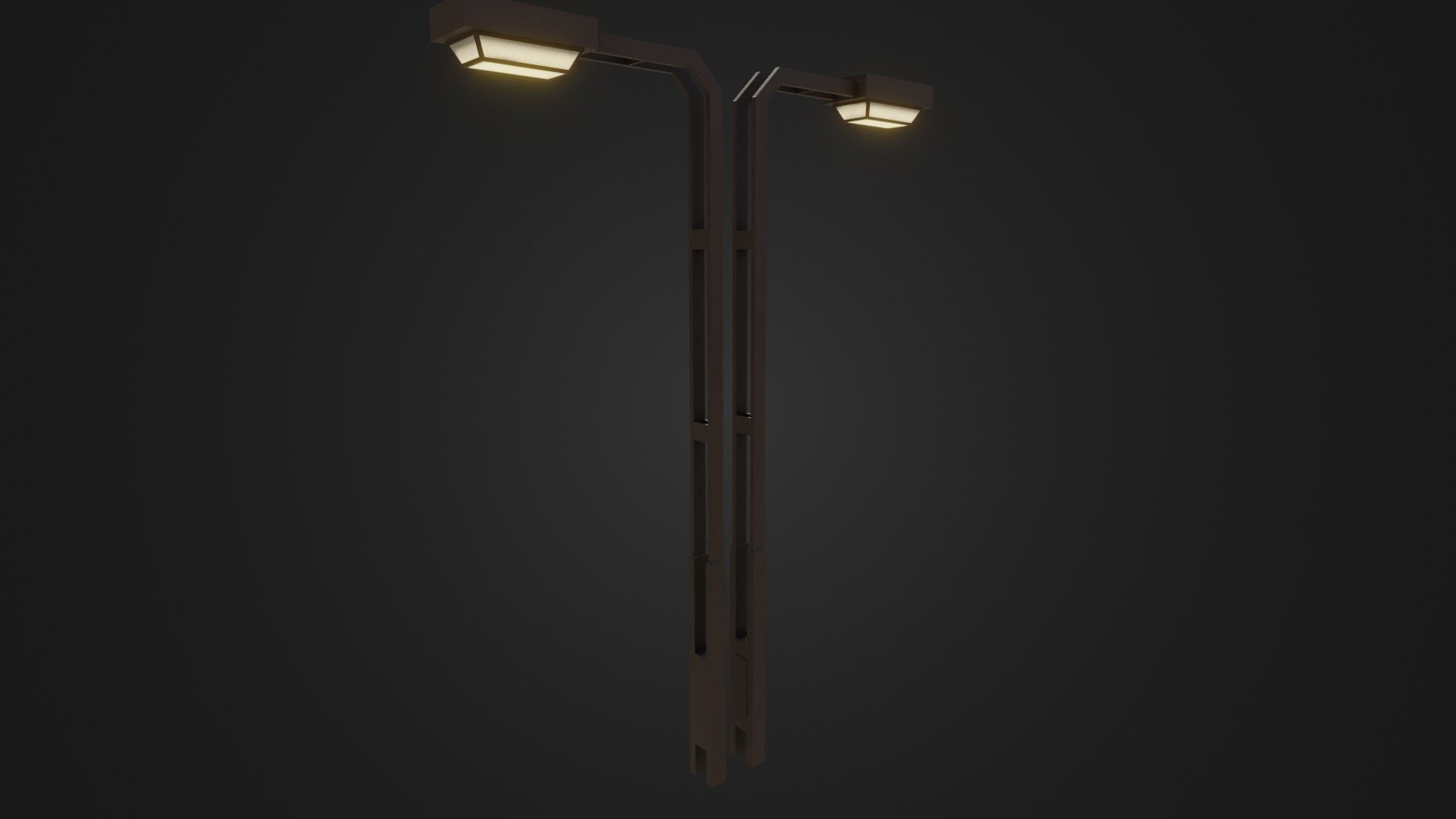 Old Japanese Street Lights lamp post Low-poly 3D model_22