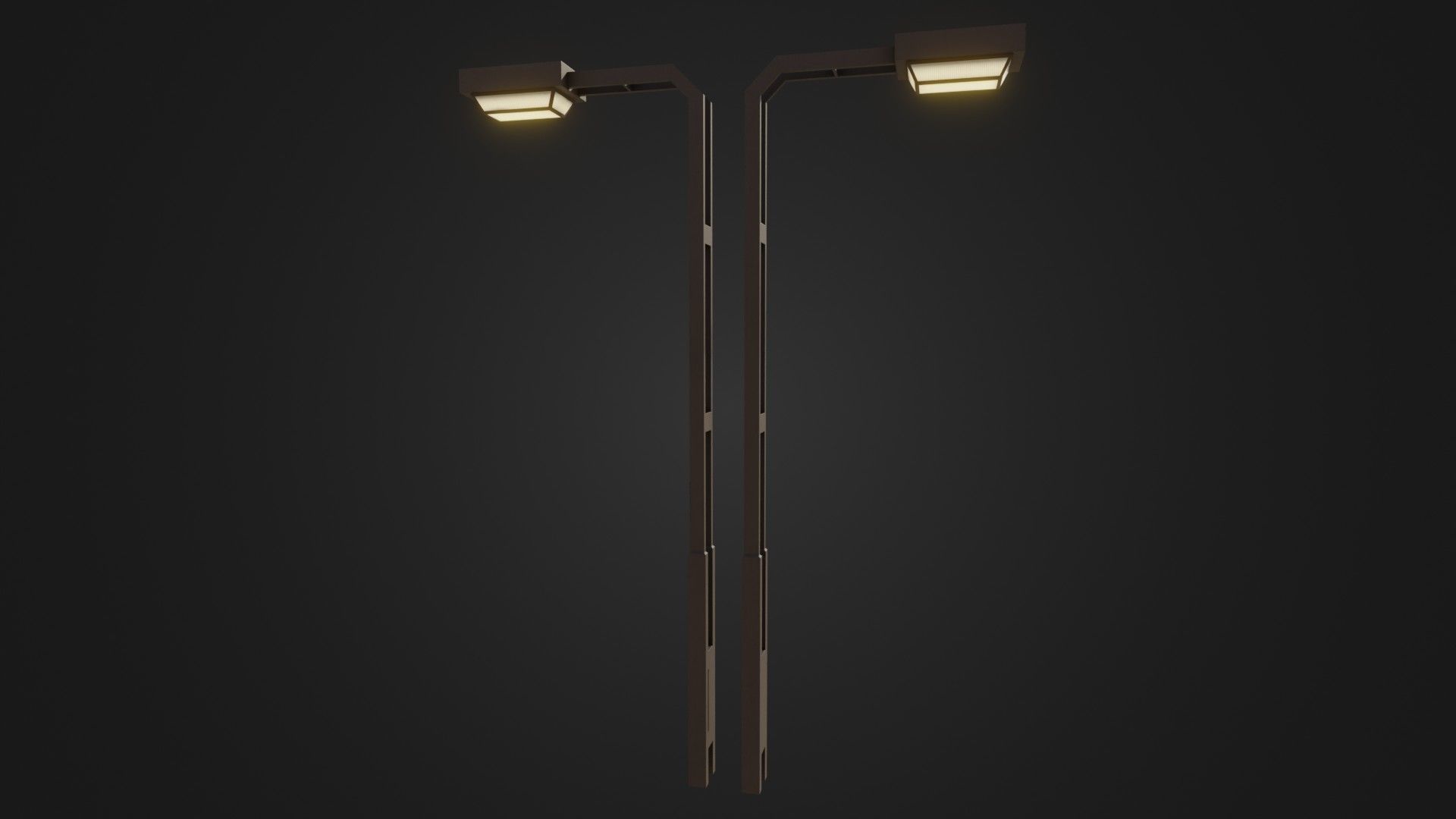Old Japanese Street Lights lamp post Low-poly 3D model_16