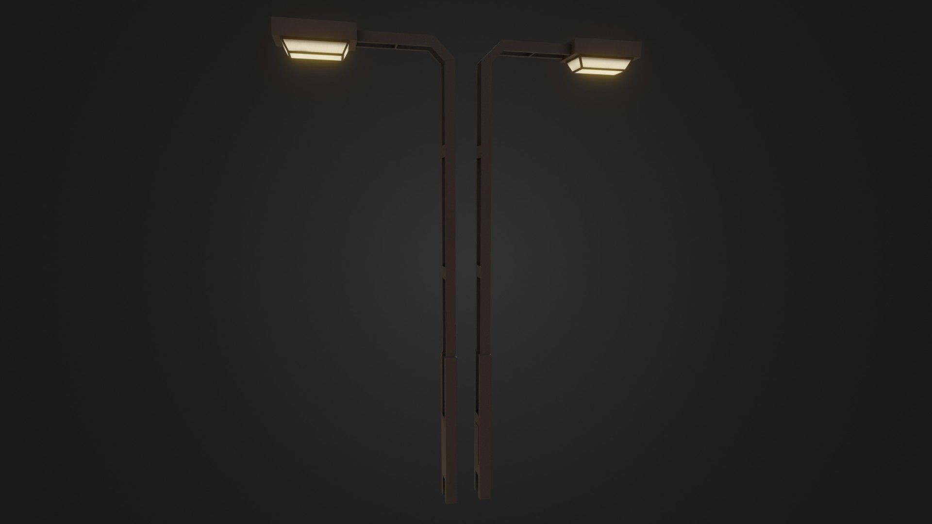 Old Japanese Street Lights lamp post Low-poly 3D model_19