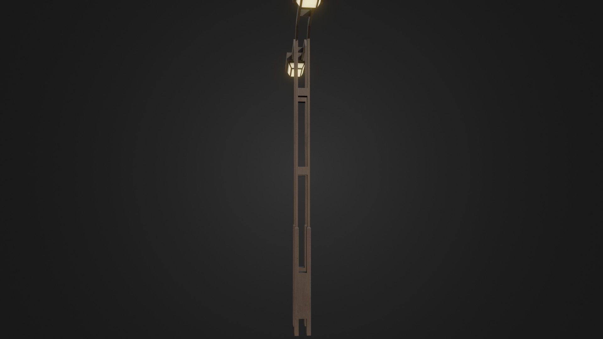 Old Japanese Street Lights lamp post Low-poly 3D model_8