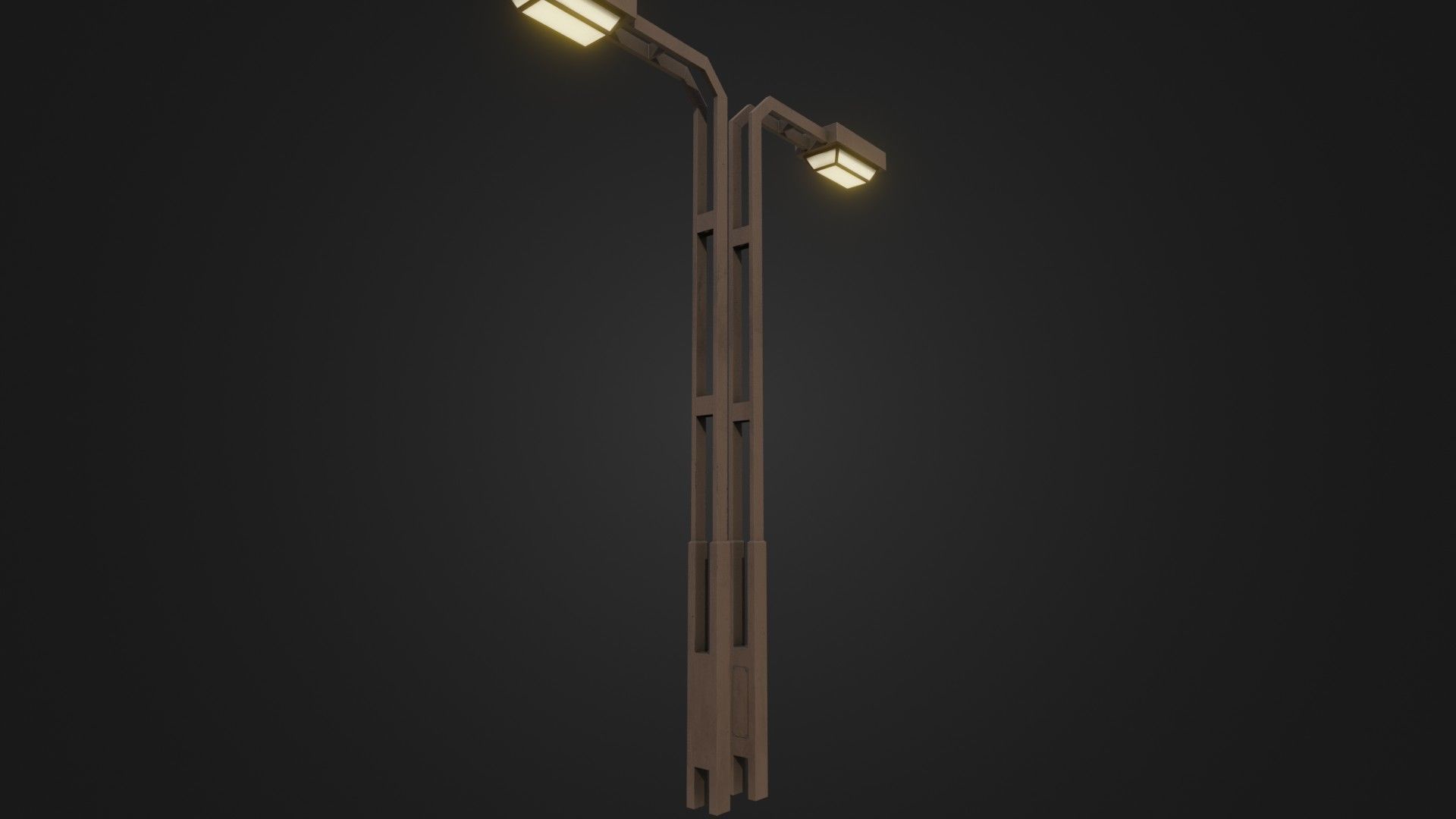 Old Japanese Street Lights lamp post Low-poly 3D model_3