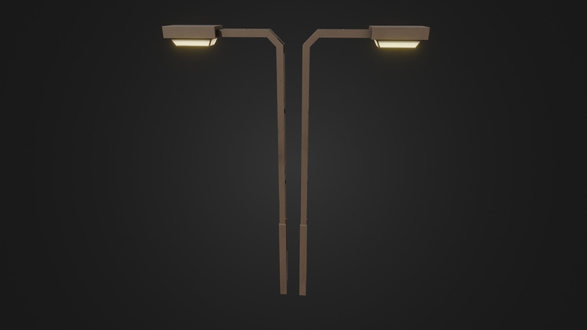 Old Japanese Street Lights lamp post Low-poly 3D model_37
