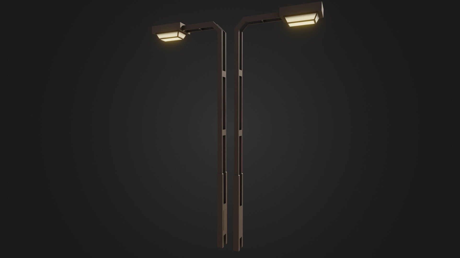 Old Japanese Street Lights lamp post Low-poly 3D model_15