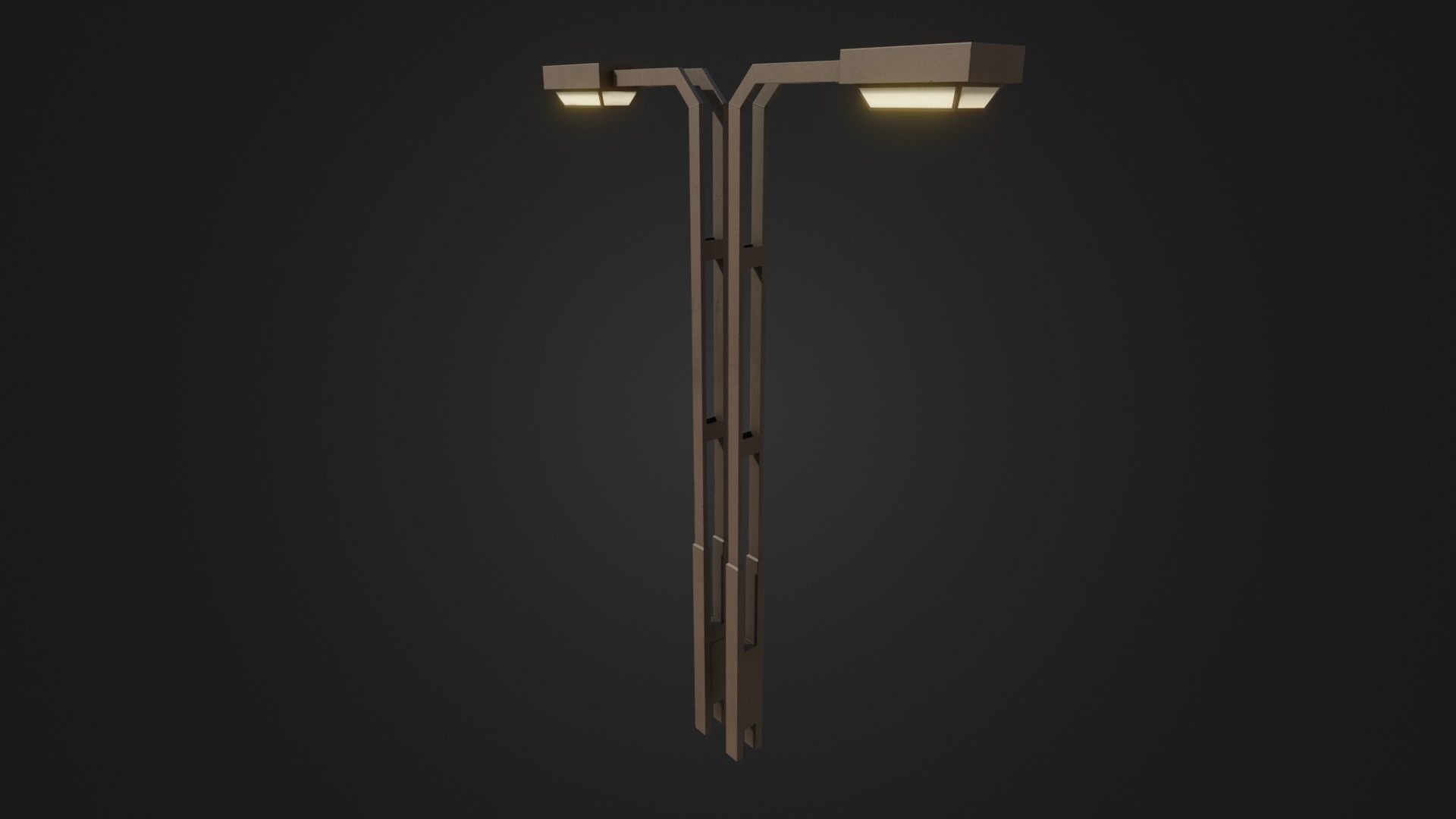 Old Japanese Street Lights lamp post Low-poly 3D model_32