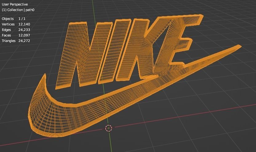 Nike 3d Logo Low-poly 3D model_2