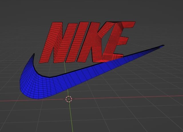 Nike 3d Logo Low-poly 3D model_9