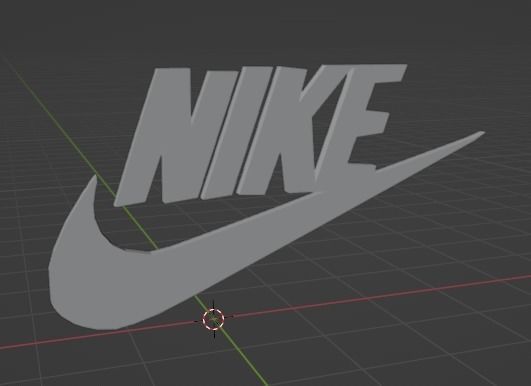 Nike 3d Logo Low-poly 3D model_3