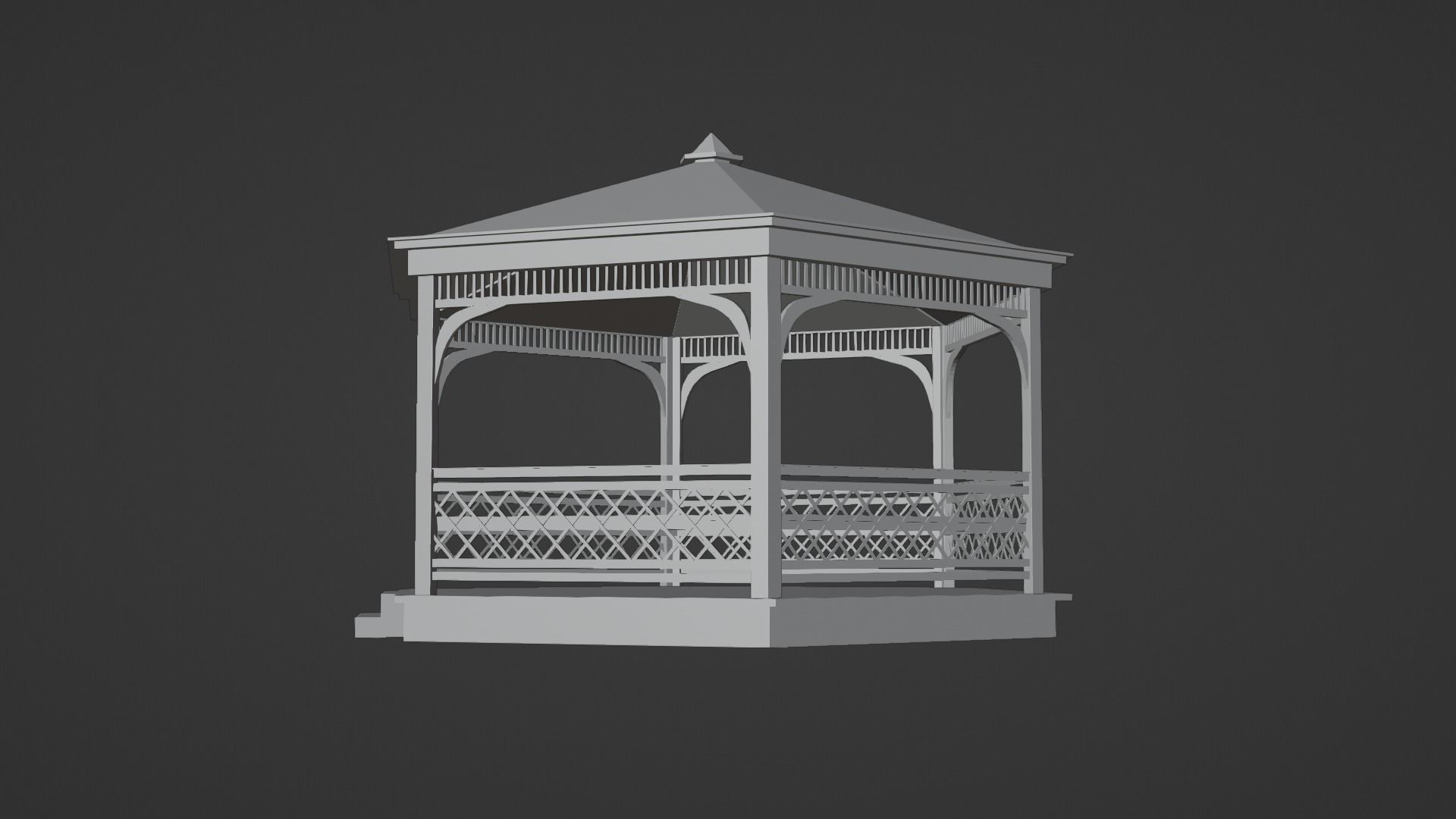 Wooden gazebo 3D model_18