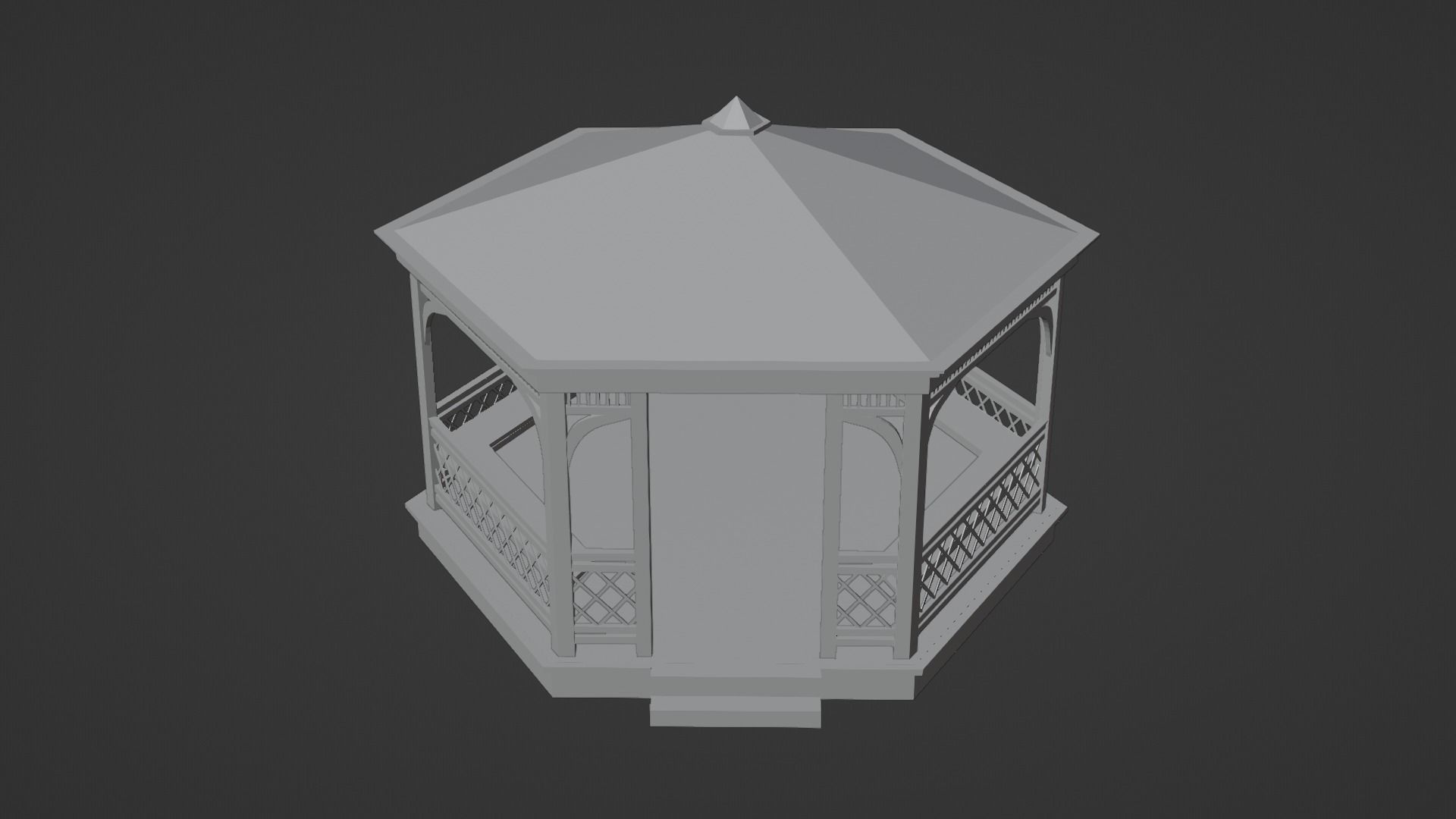 Wooden gazebo 3D model_11