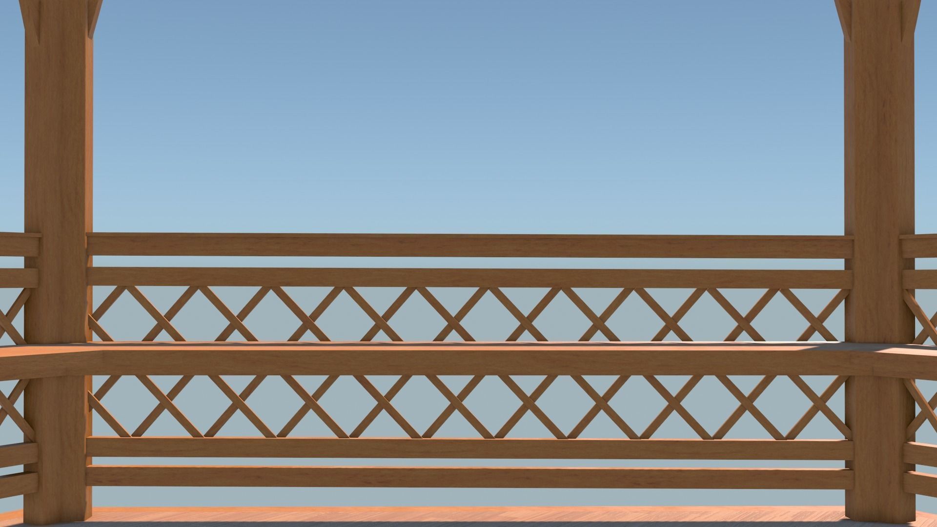 Wooden gazebo 3D model_27
