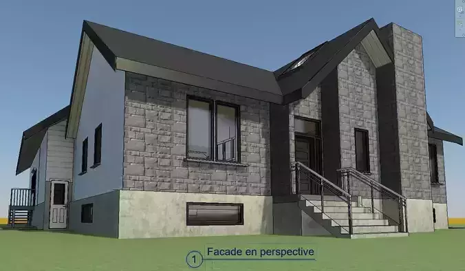BI-GENERATIONAL COMPLETE 3D HOUSE MODEL WITH FUNITURES 