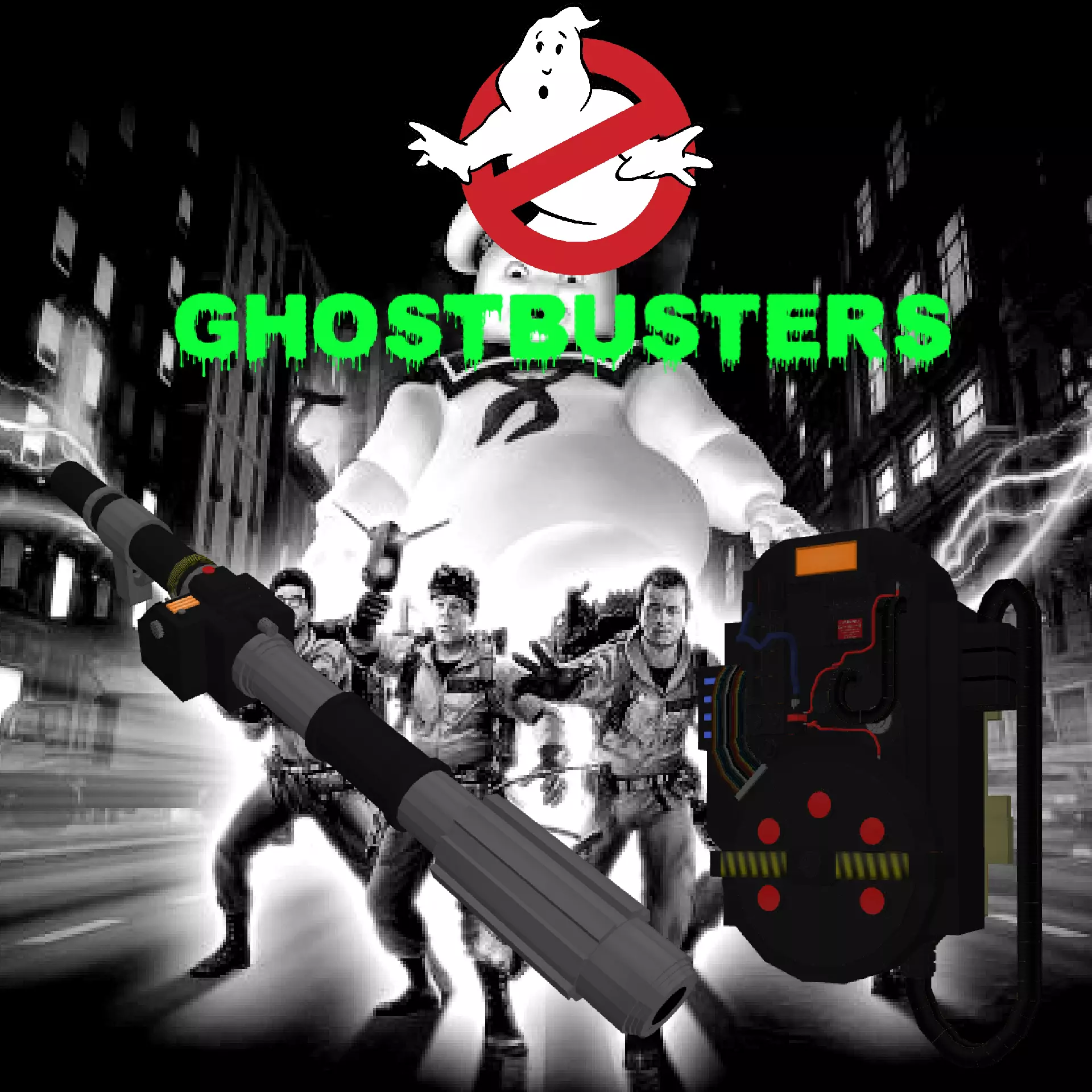 Ghostbuster Proton Pack and Proton Gun 3D model_0