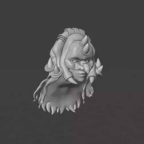 THE POWER OF GRAYSKULL - SHARELLA - HEAD - TRICERATOPS 3D print model