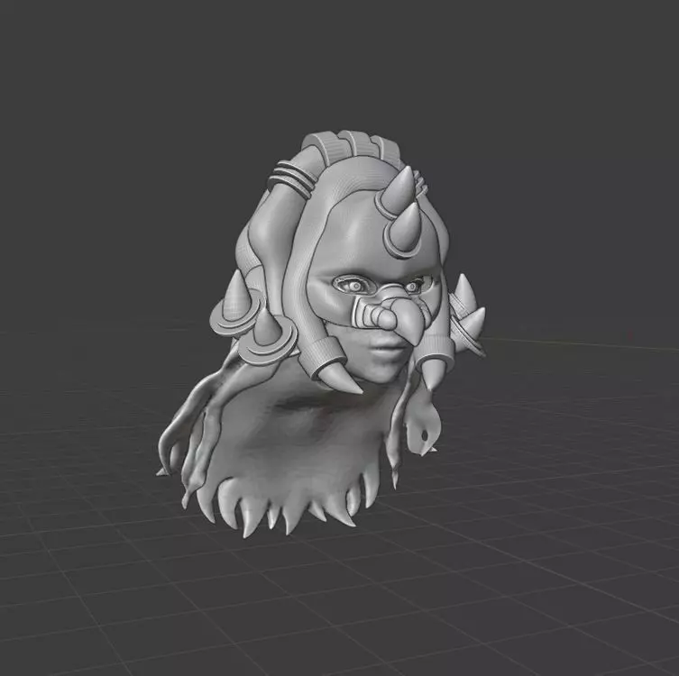 THE POWER OF GRAYSKULL - SHARELLA - HEAD - TRICERATOPS 3D print model