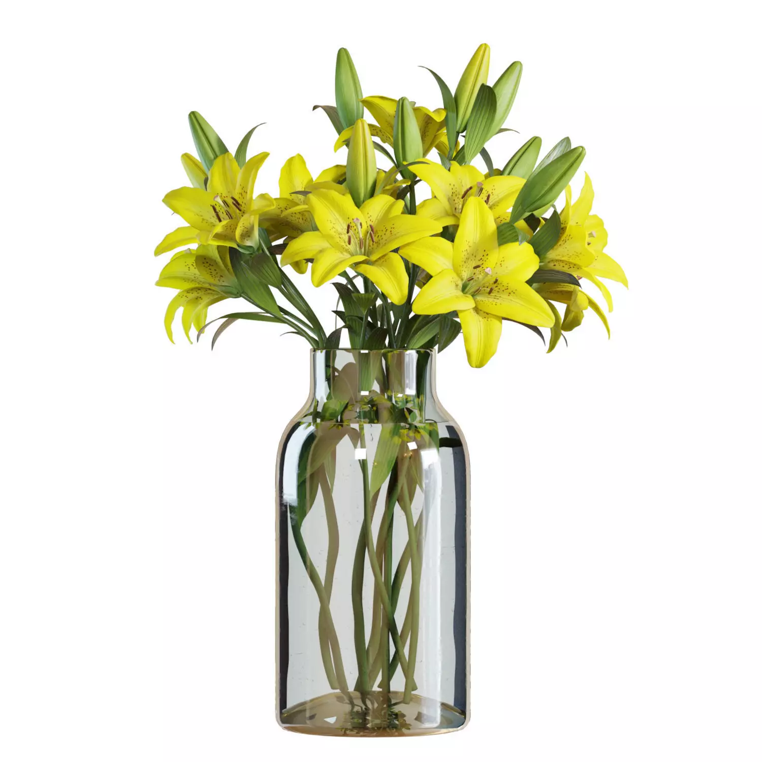 Flower Set 11 - Yellow Lilies Bouquet 3D model