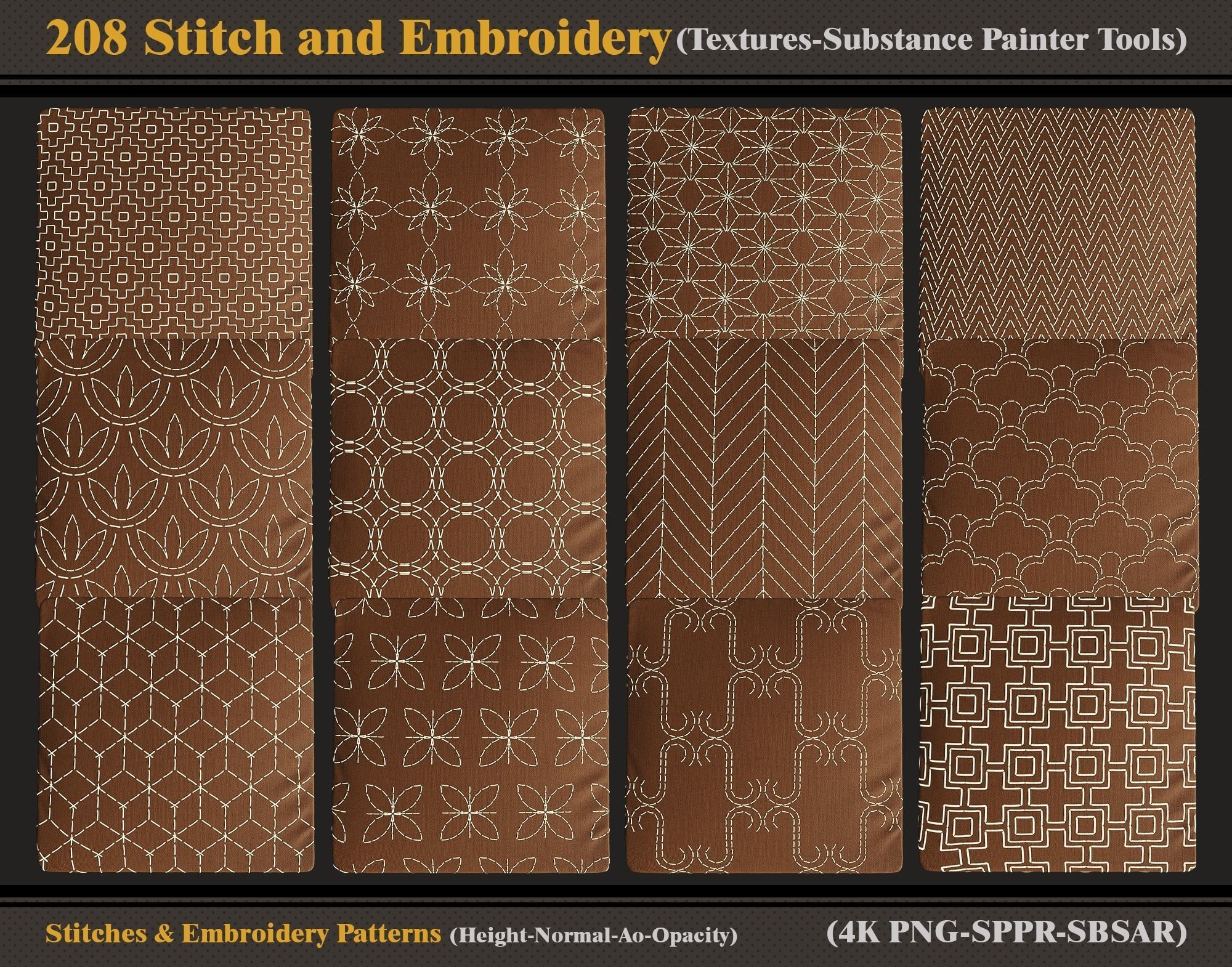 208 Stitch and Embroidery Patterns-Textures-sbsar-sppr-Alpha- Texture_3