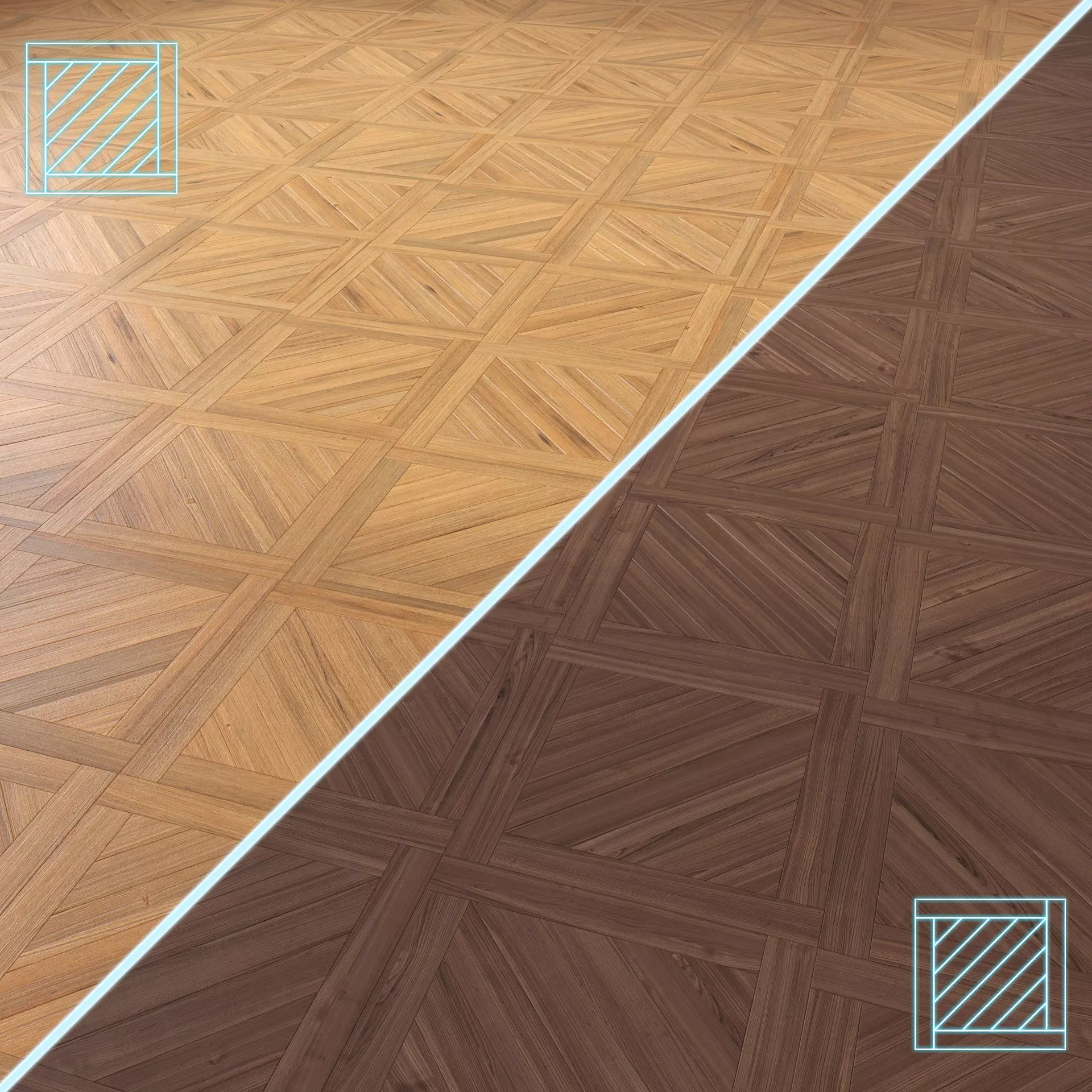 Parquet - Laminate - Wooden floor 2 in 1 Low-poly 3D model_0