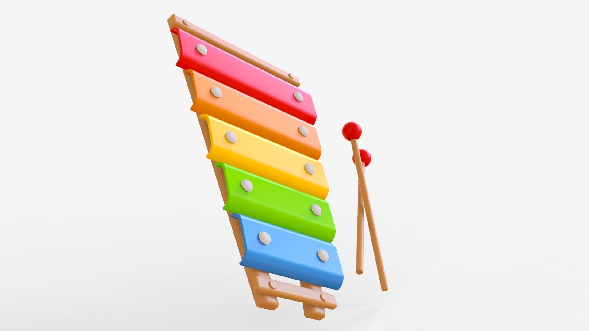 Toon Xylophon 3D model_4