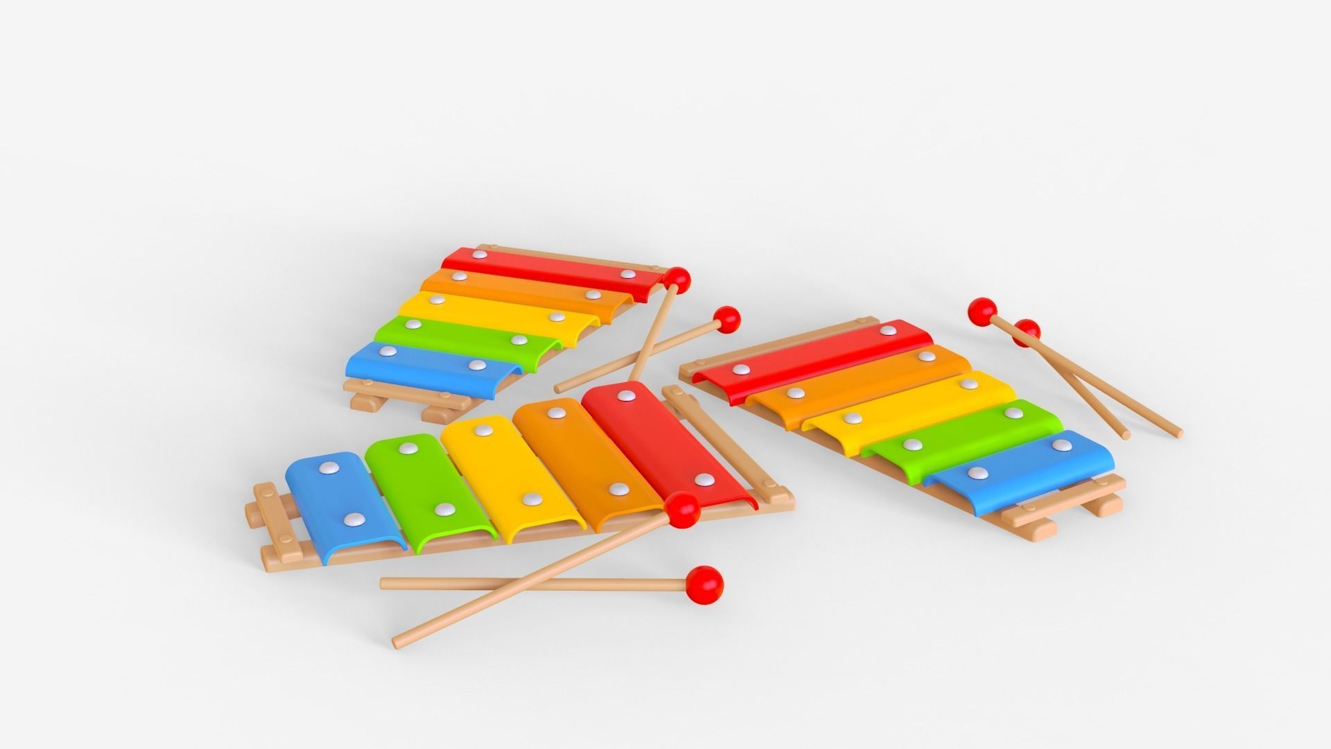 Toon Xylophon 3D model_5