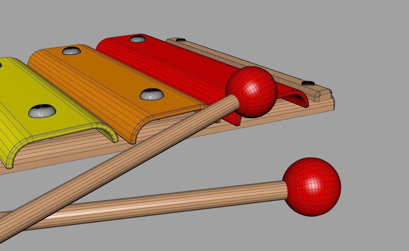 Toon Xylophon 3D model_7