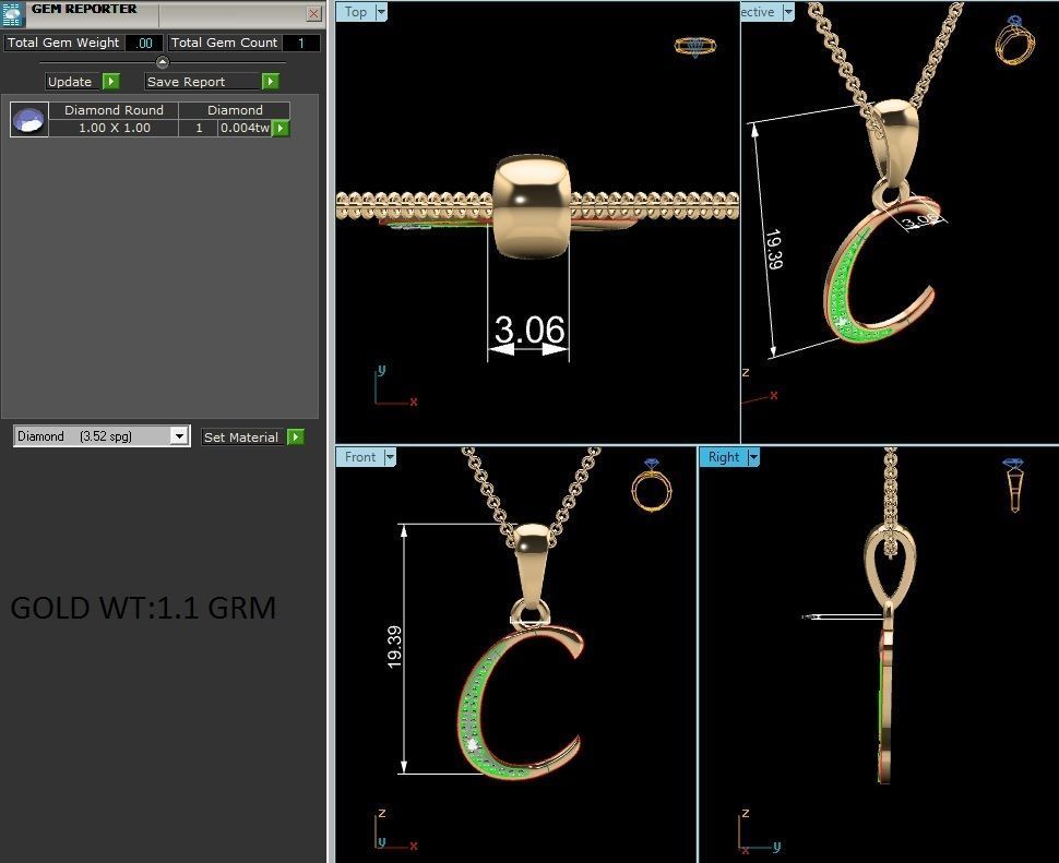 Alphabet pendant 3D print model_1