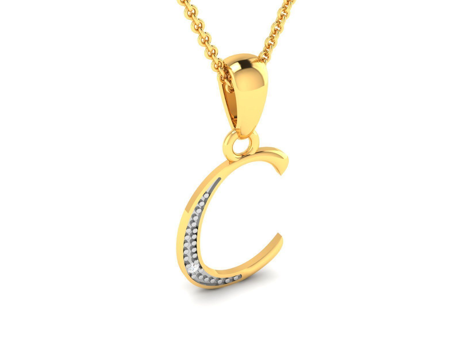 Alphabet pendant 3D print model_2