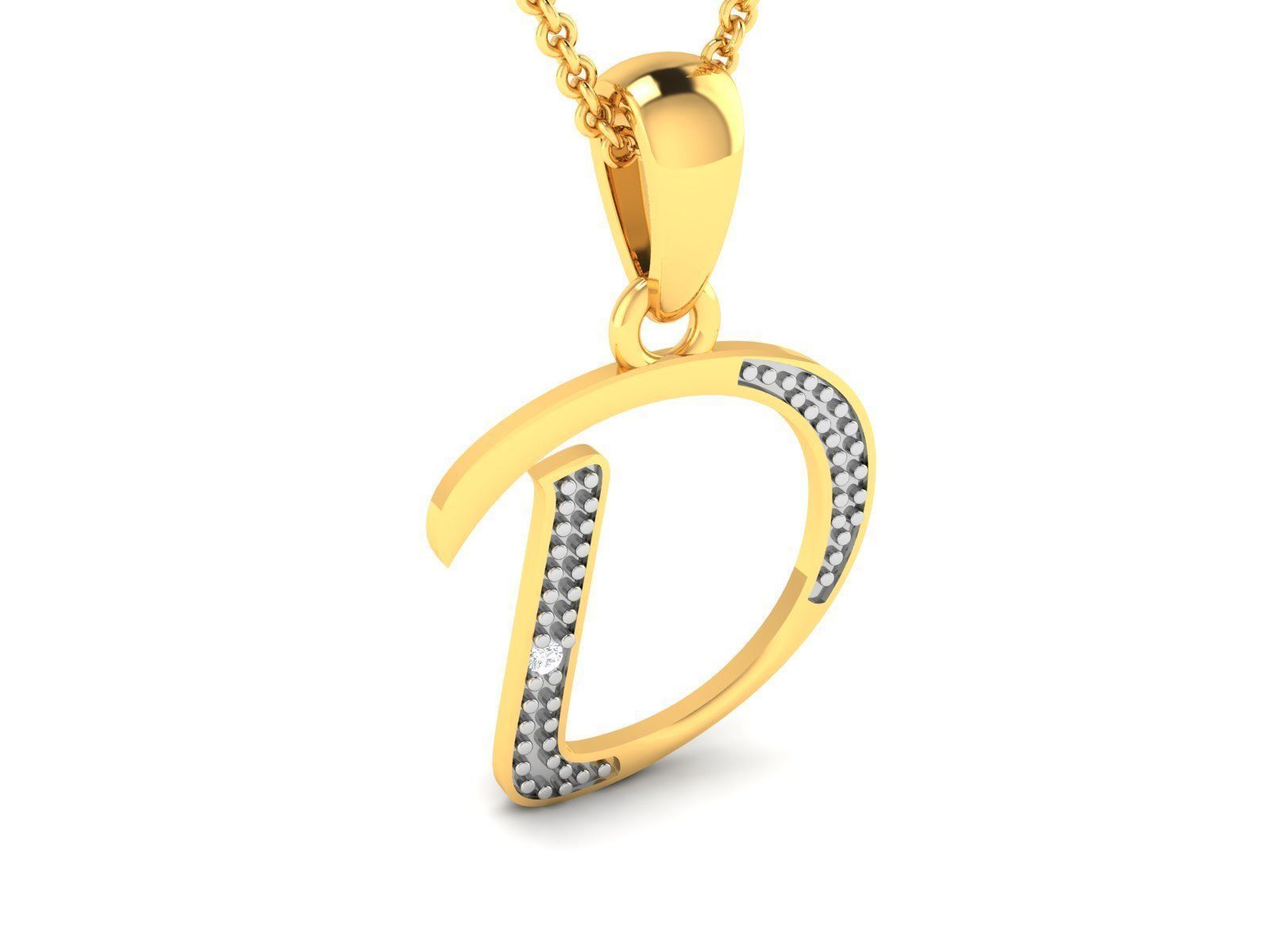 Alphabet pendant 3D print model_2