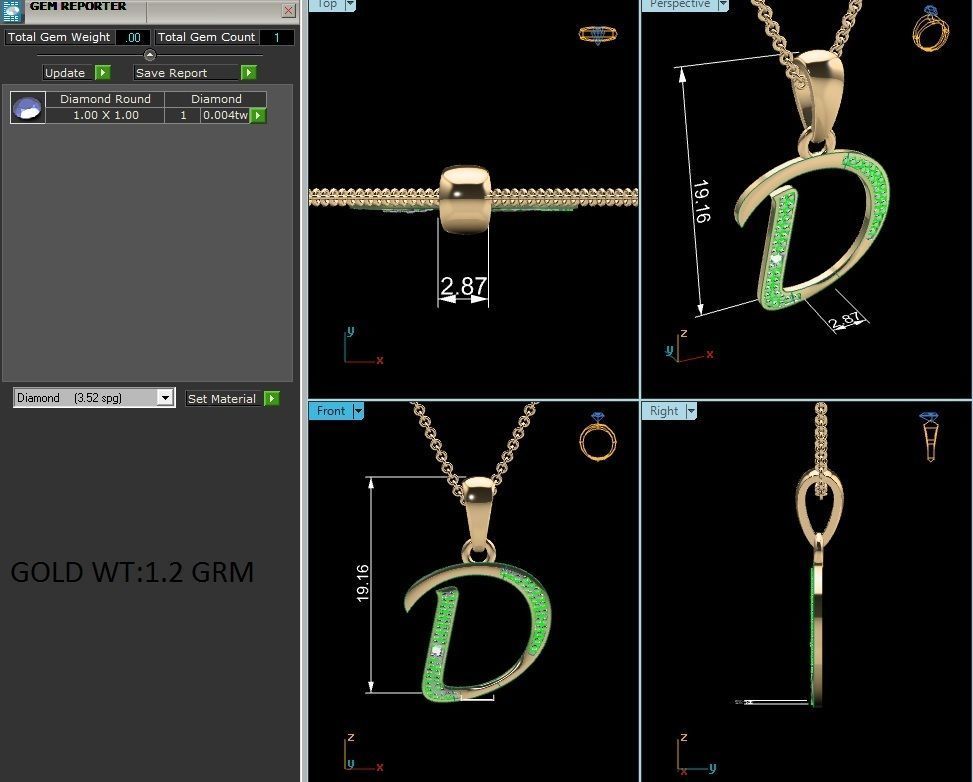 Alphabet pendant 3D print model_1
