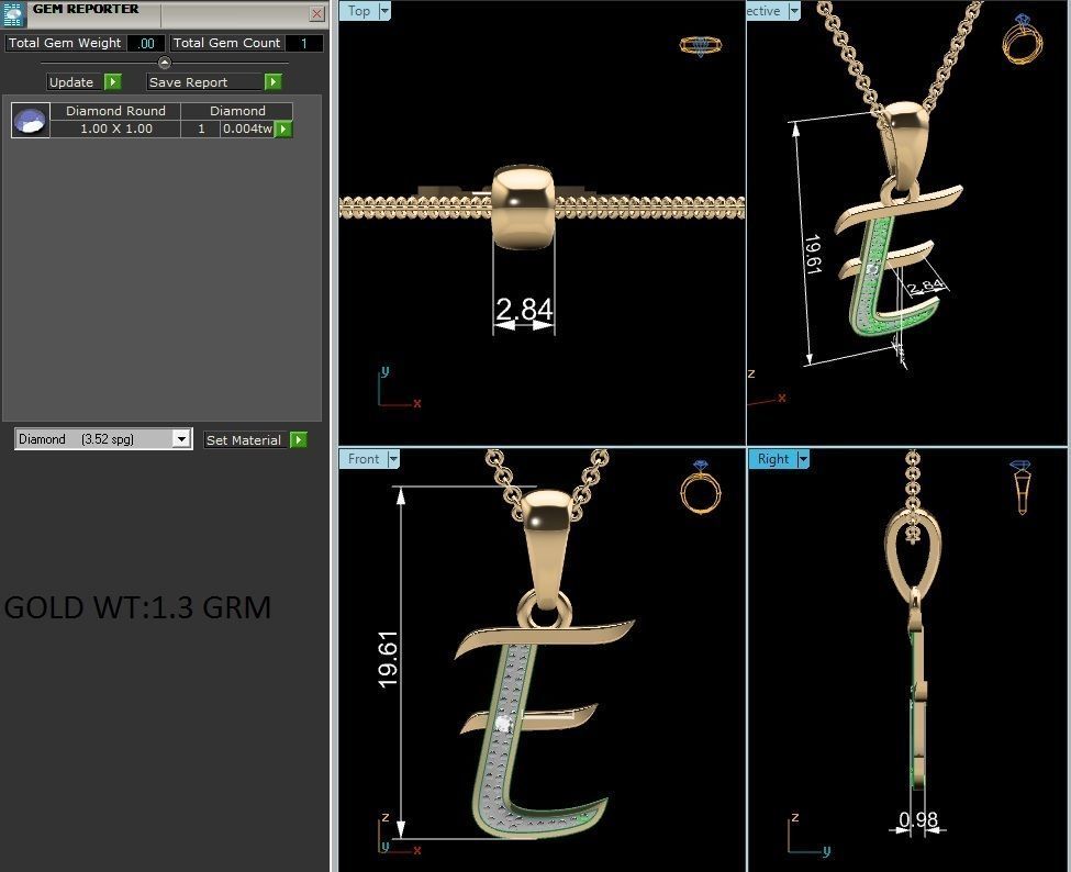 Alphabet pendant 3D print model_1