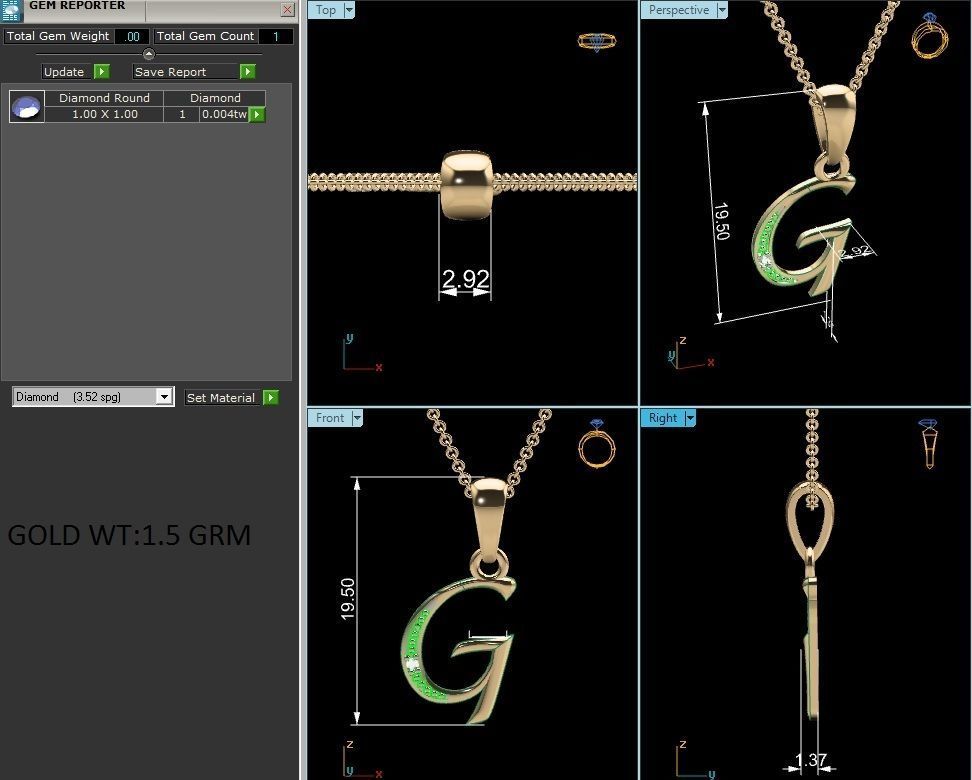 Alphabet pendant 3D print model_2