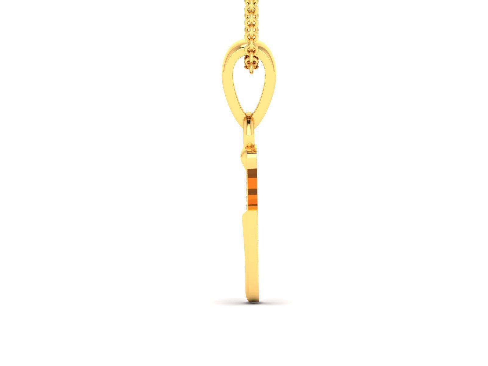 Alphabet pendant 3D print model_3